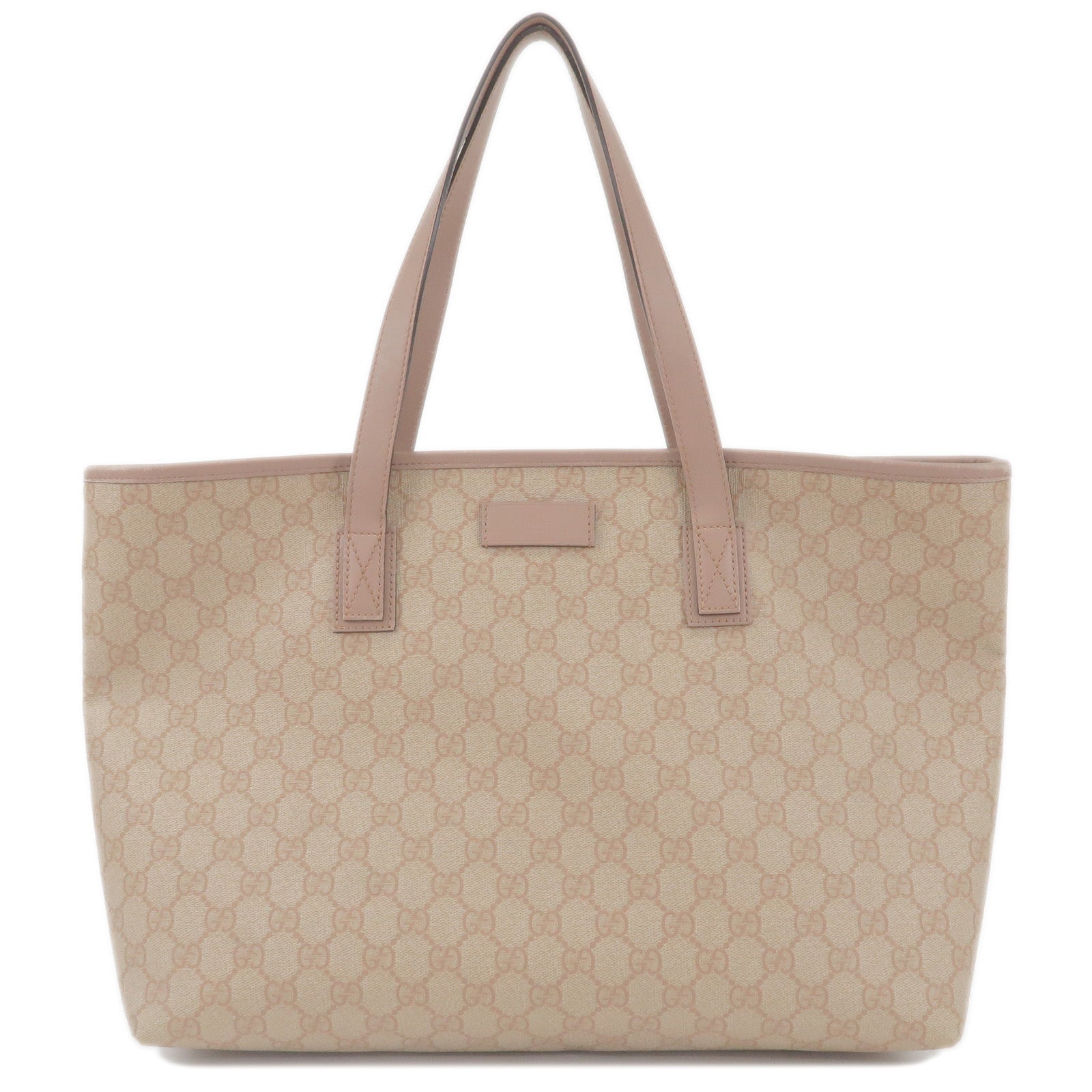 GUCCI GG Supreme Leather Sholder Bag Tote Bag Beige Pink 211137