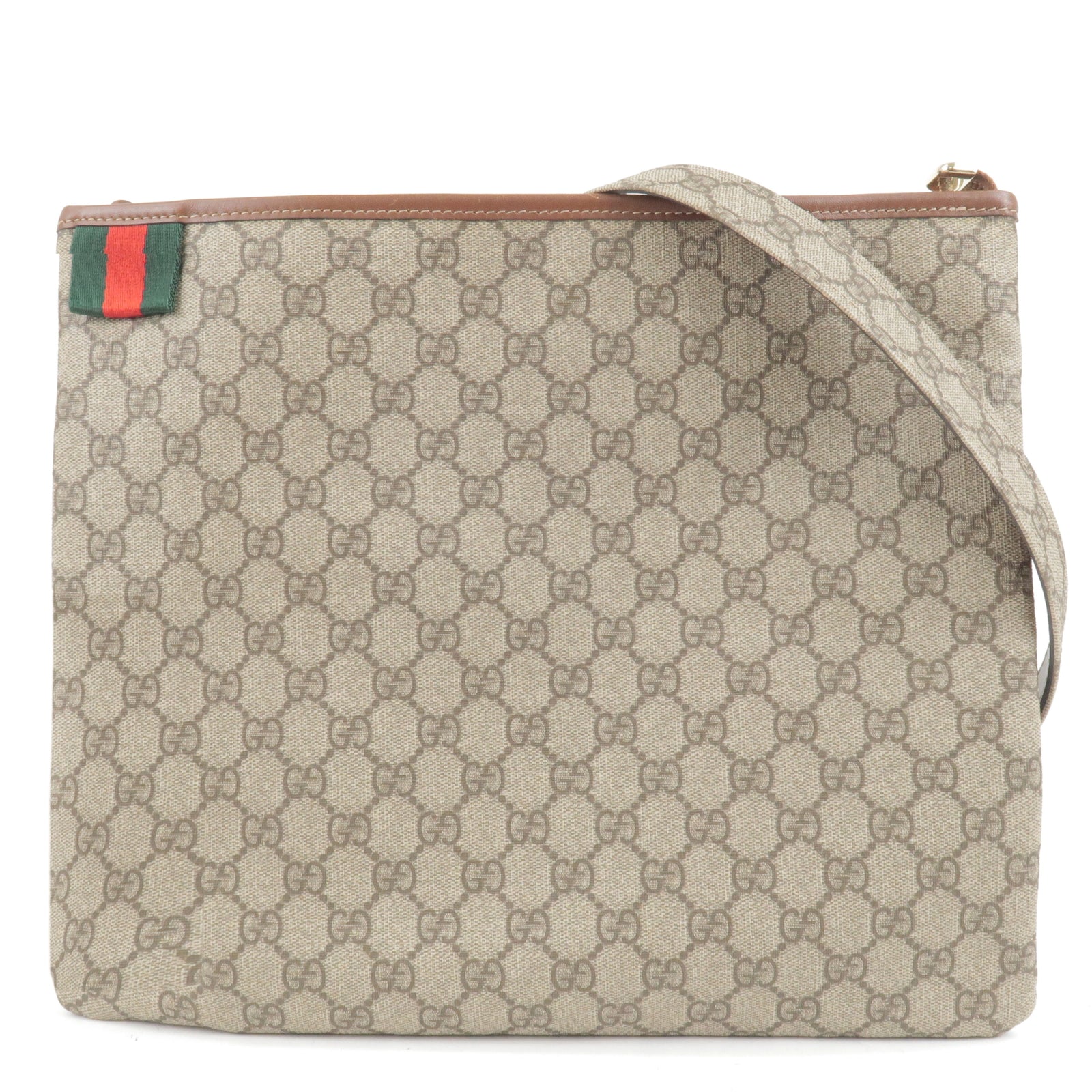 GUCCI Sherry GG Supreme Leather Shoulder Bag Beige Brown 246412