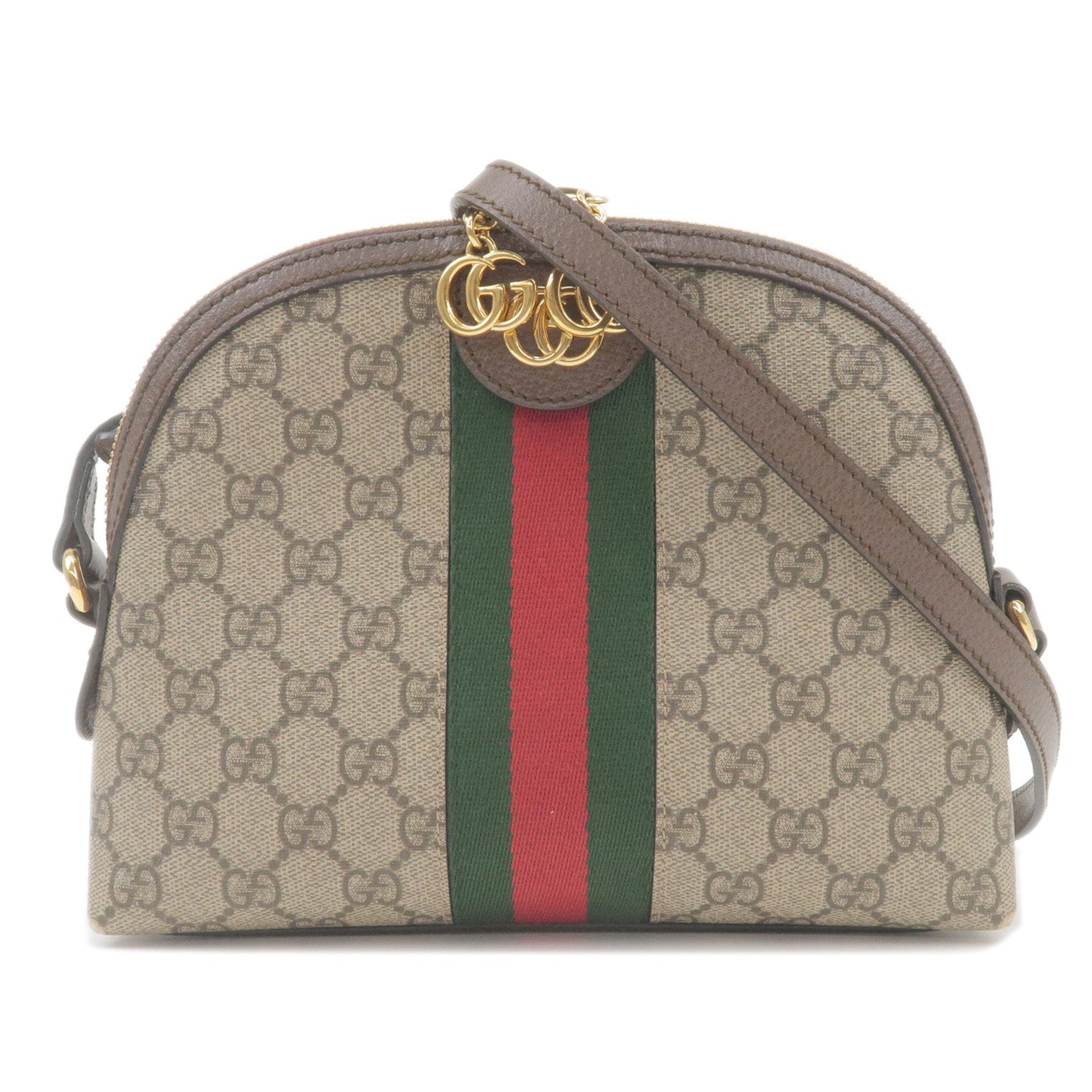 GUCCI Ophidia GG Supreme Leather Shoulder Bag Beige Brown 499621