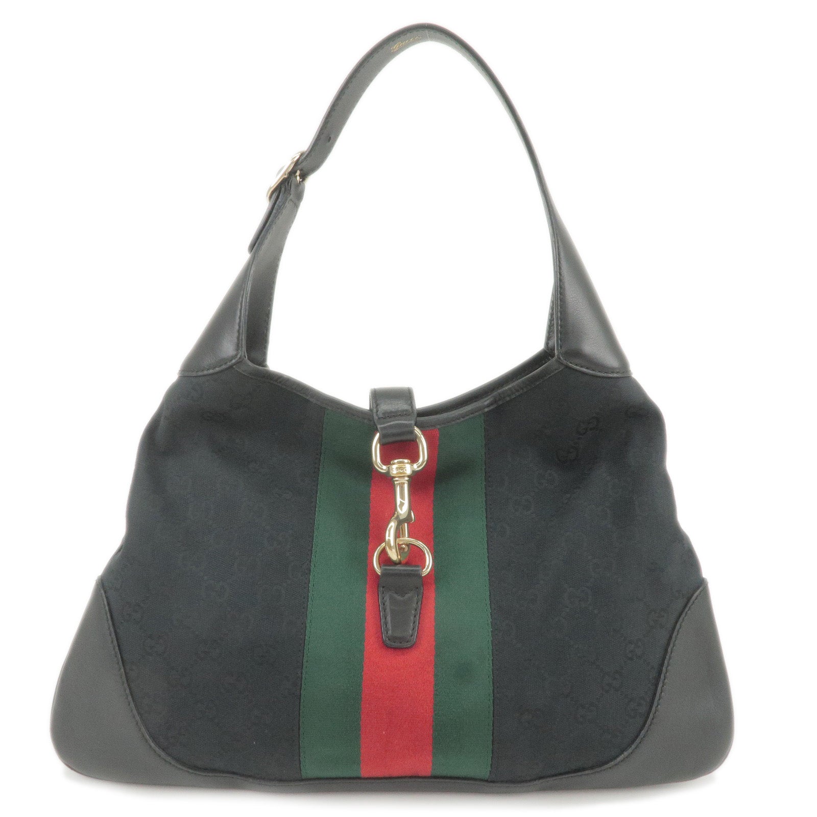 GUCCI Sherry GG Canvas Leather Shoulder Bag NERO Black 153029