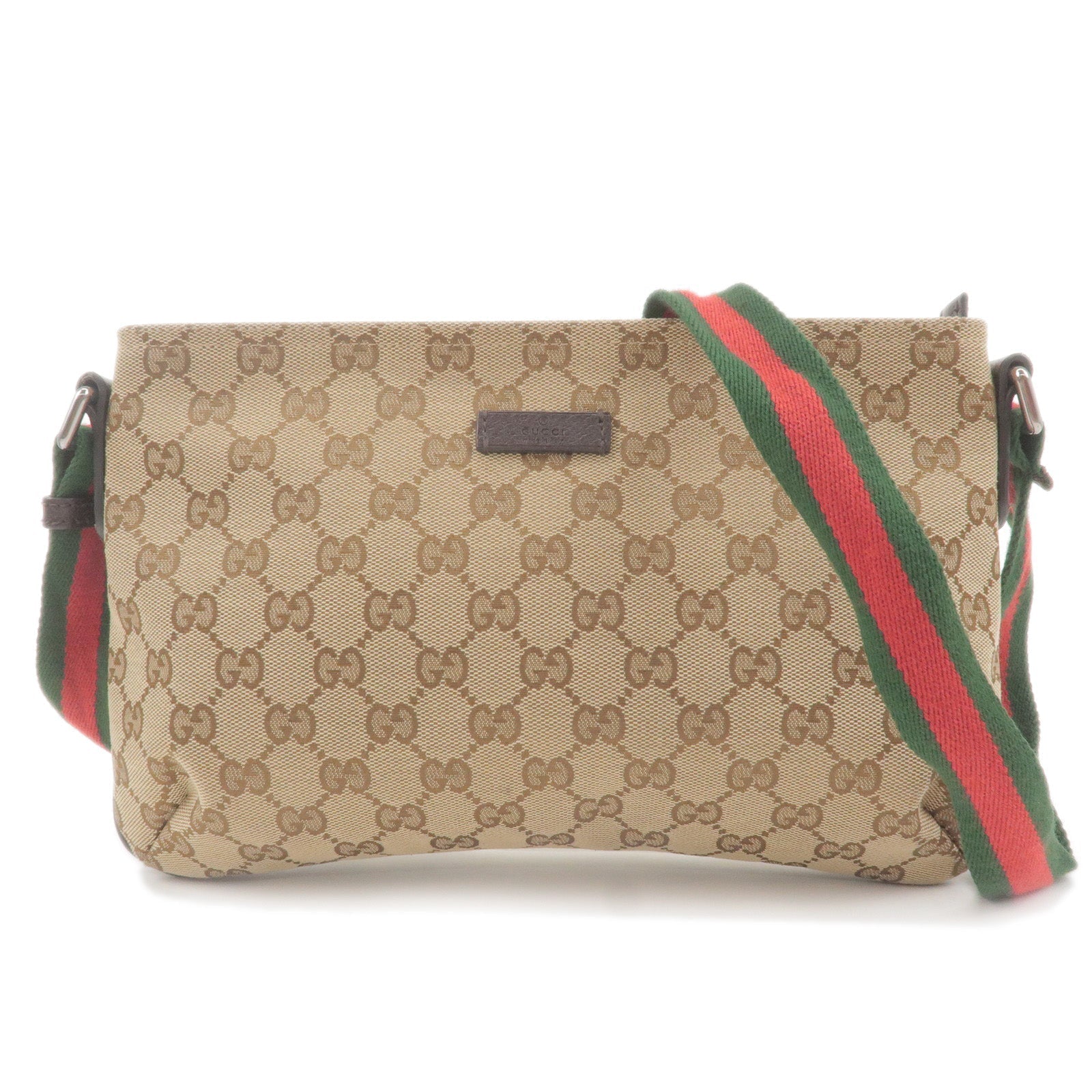 GUCCI Sherry GG Canvas Leather Shoulder Bag Beige 189749