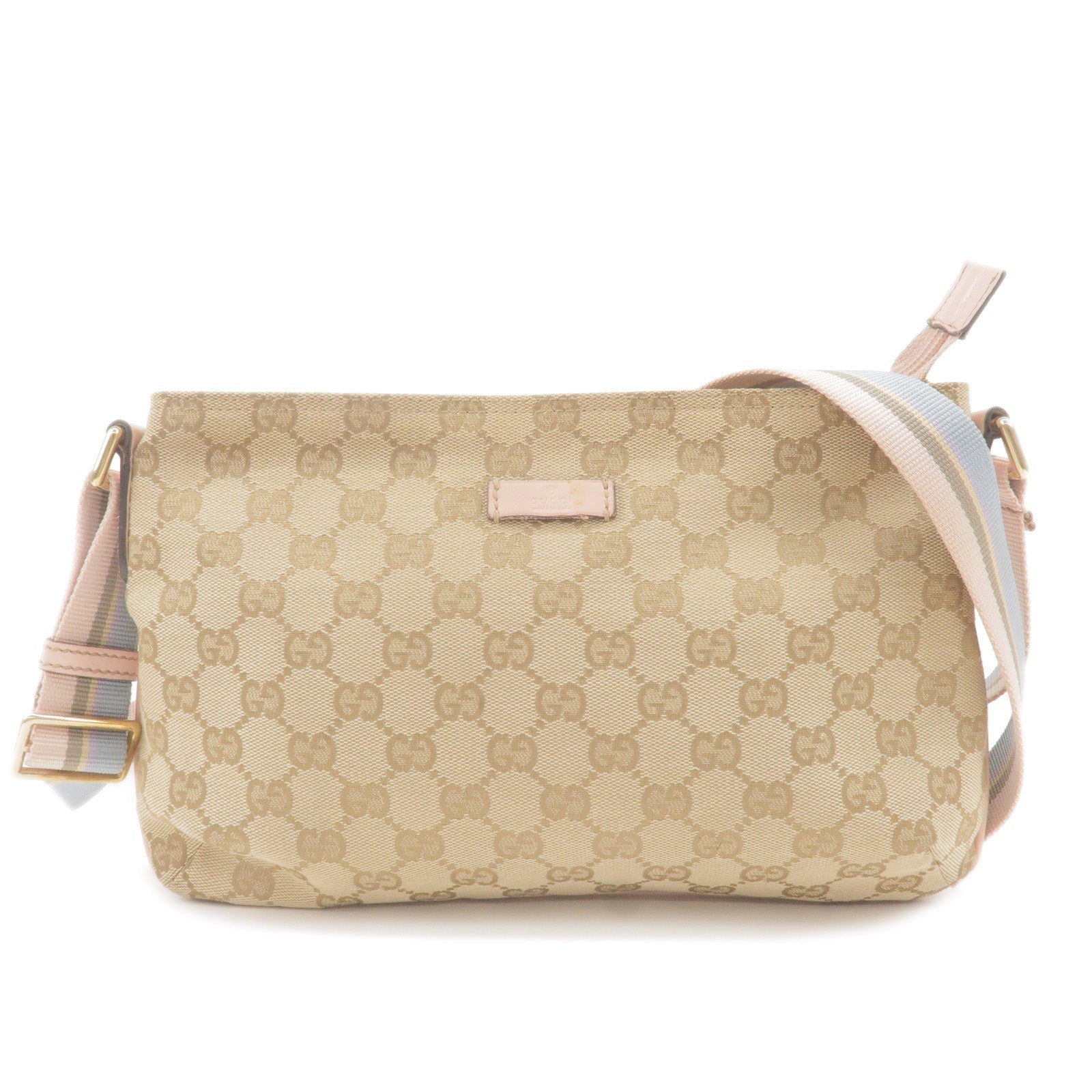 GUCCI Sherry GG Canvas Leather Shoulder Bag Beige 189749