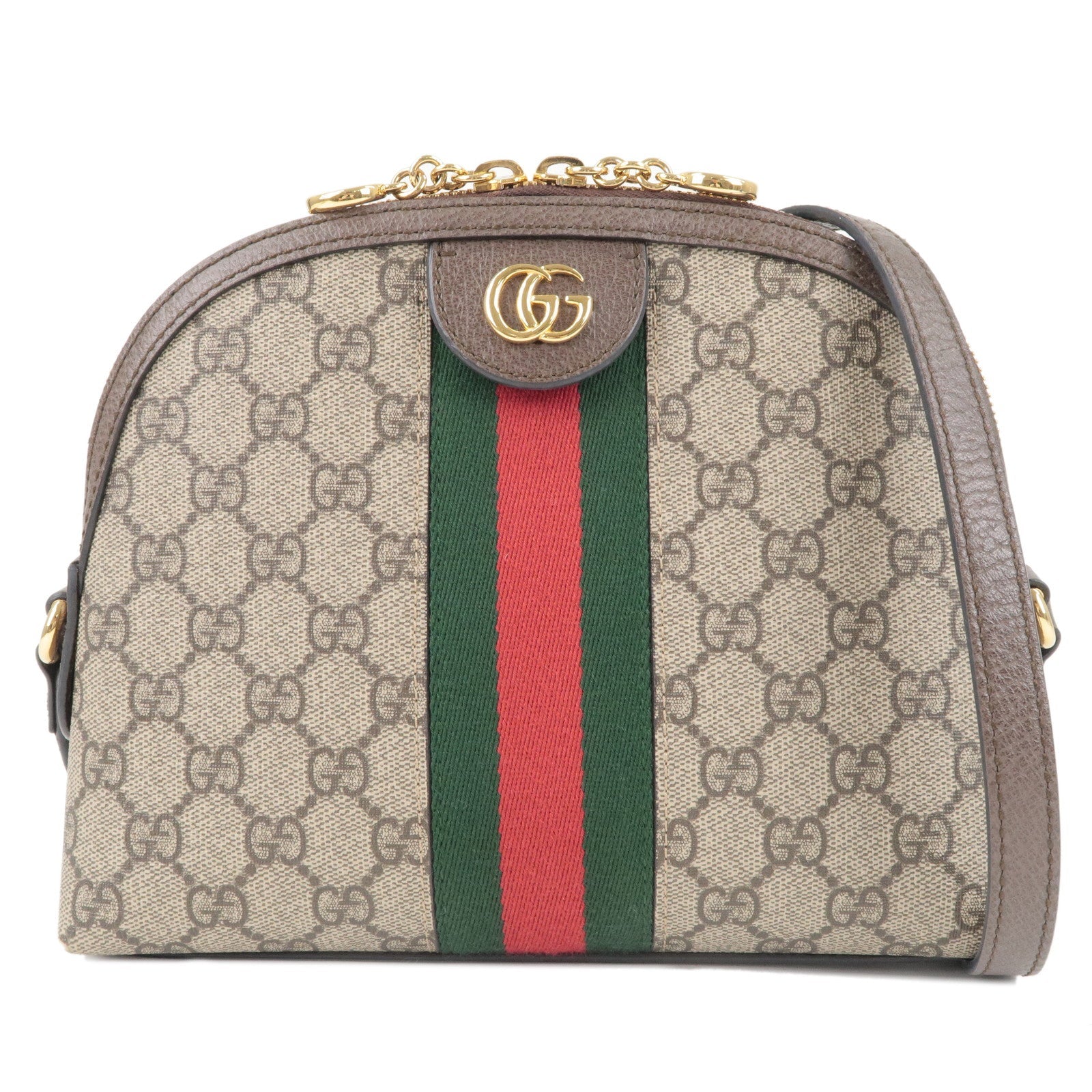 GUCCI Ophidia GG Supreme Leather Shoulder Bag Beige Brown 499621