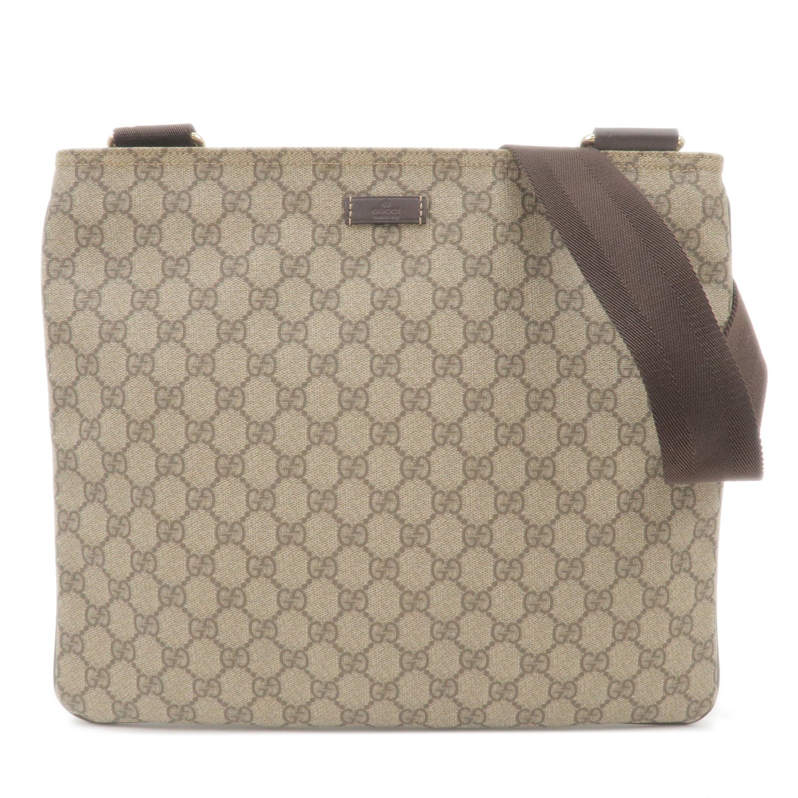 GUCCI GG Supreme Leather Shoulder Bag Beige Brown201446