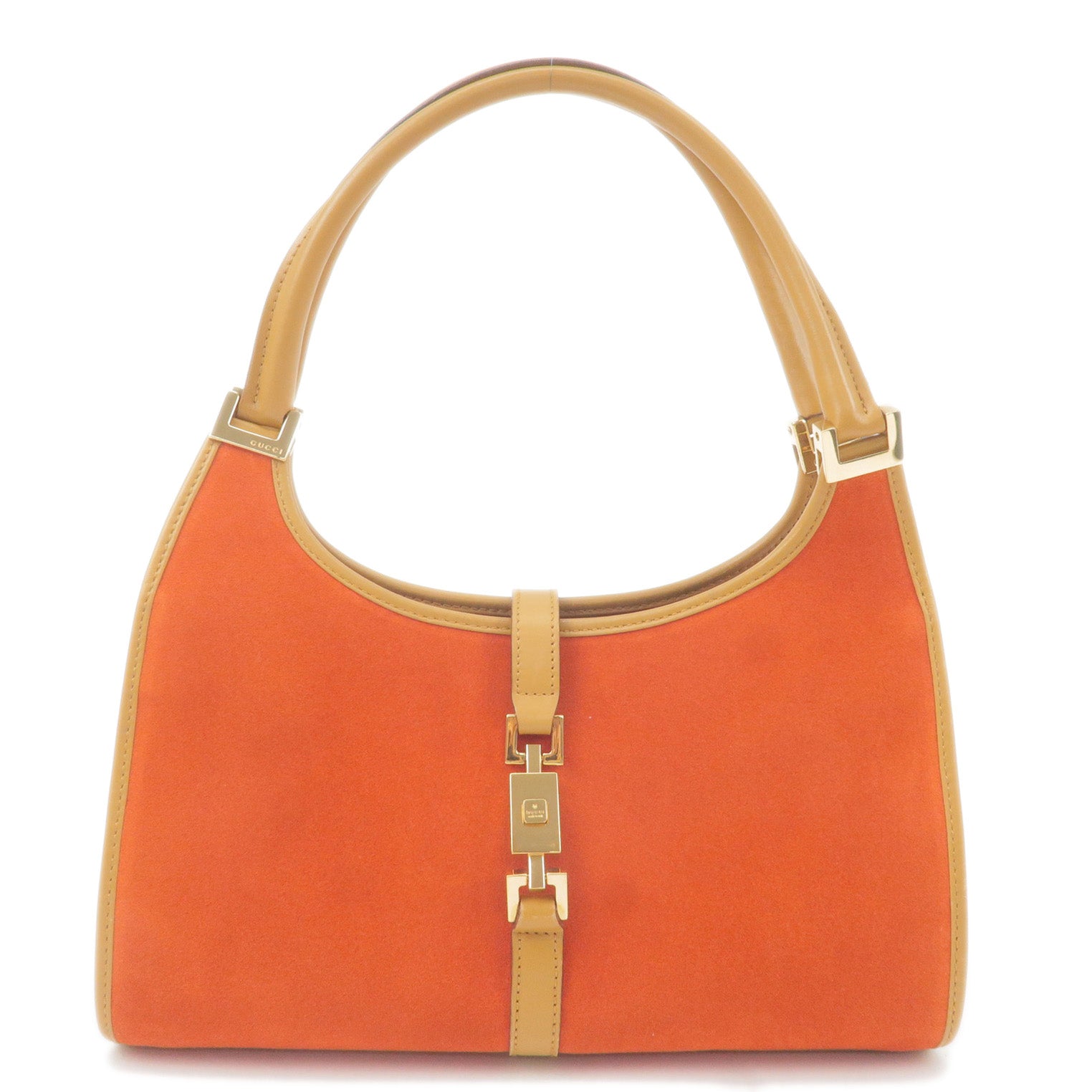 GUCCI Jackie Suede Leather Shoulder Bag Orange Brown 002.1068