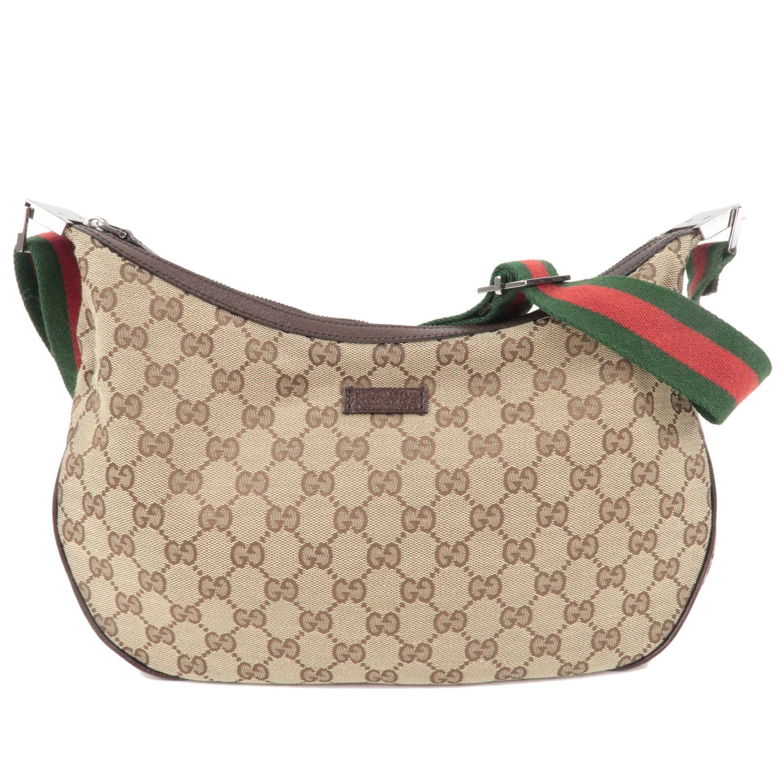 GUCCI Sherry GG Canvas Leather Shoulder Bag Beige Brown 122790