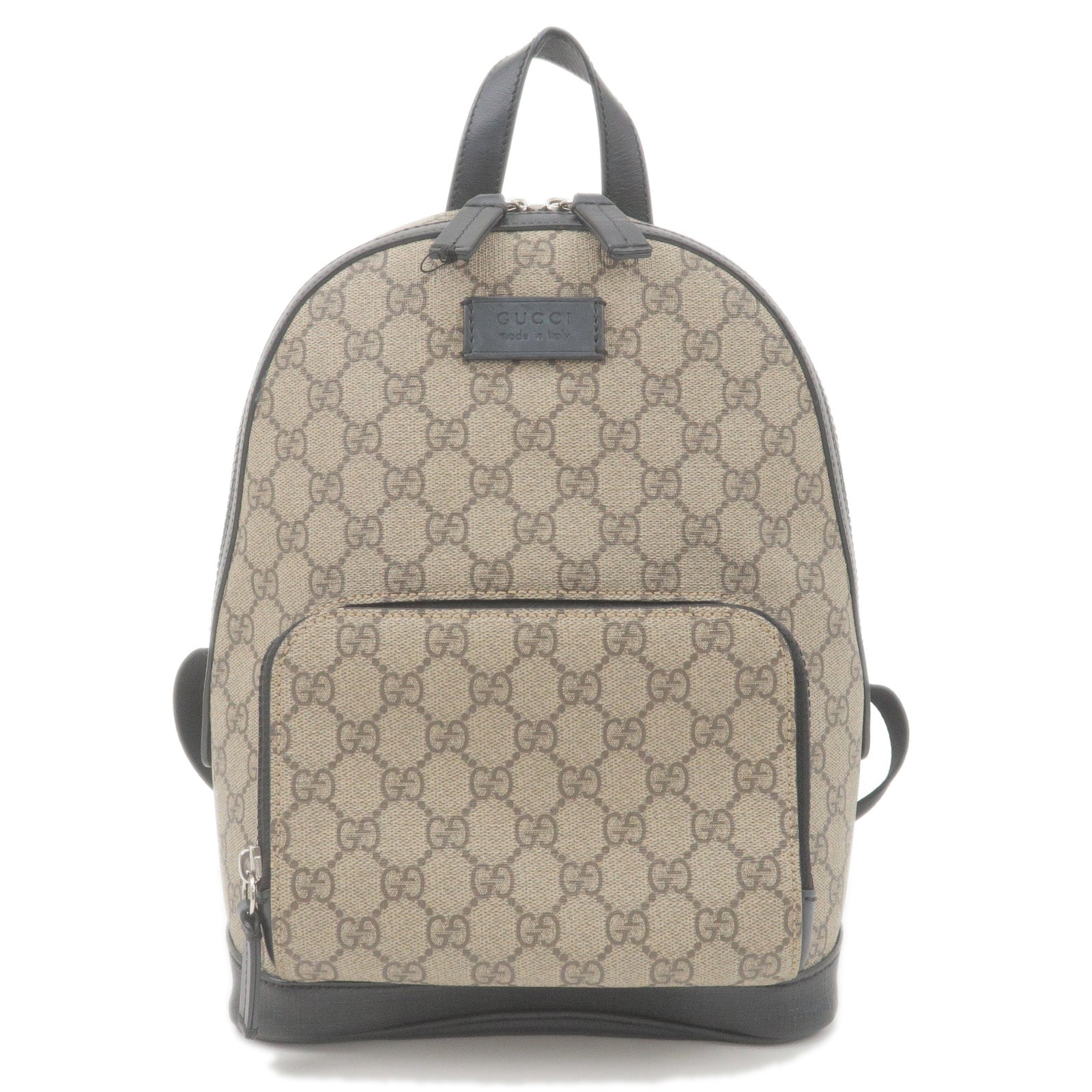 GUCCI GG Supreme Leather Small Back Pack Beige Black 429020