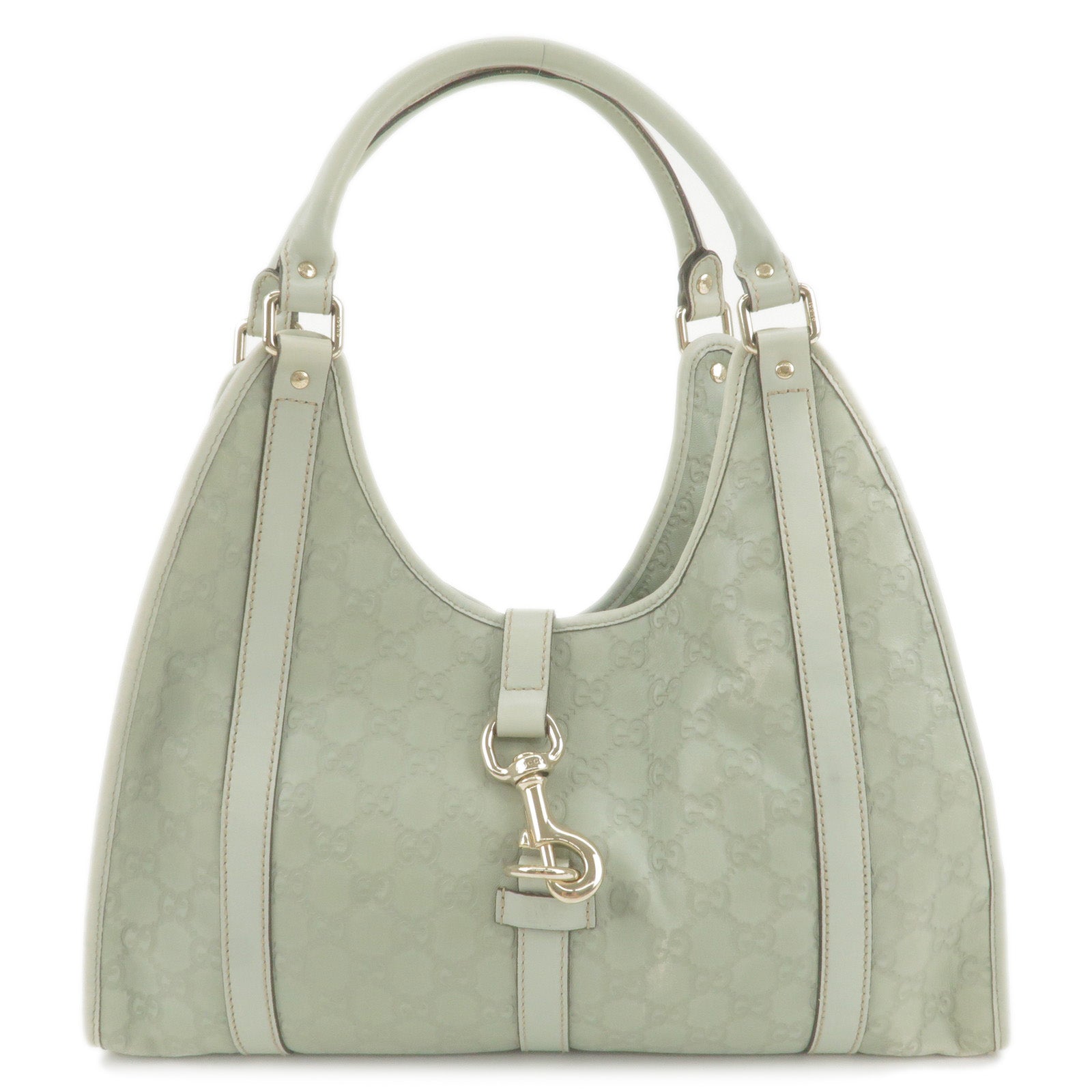 GUCCI Guccissima Leather Logo Shoulder Bag Moss Green 203494