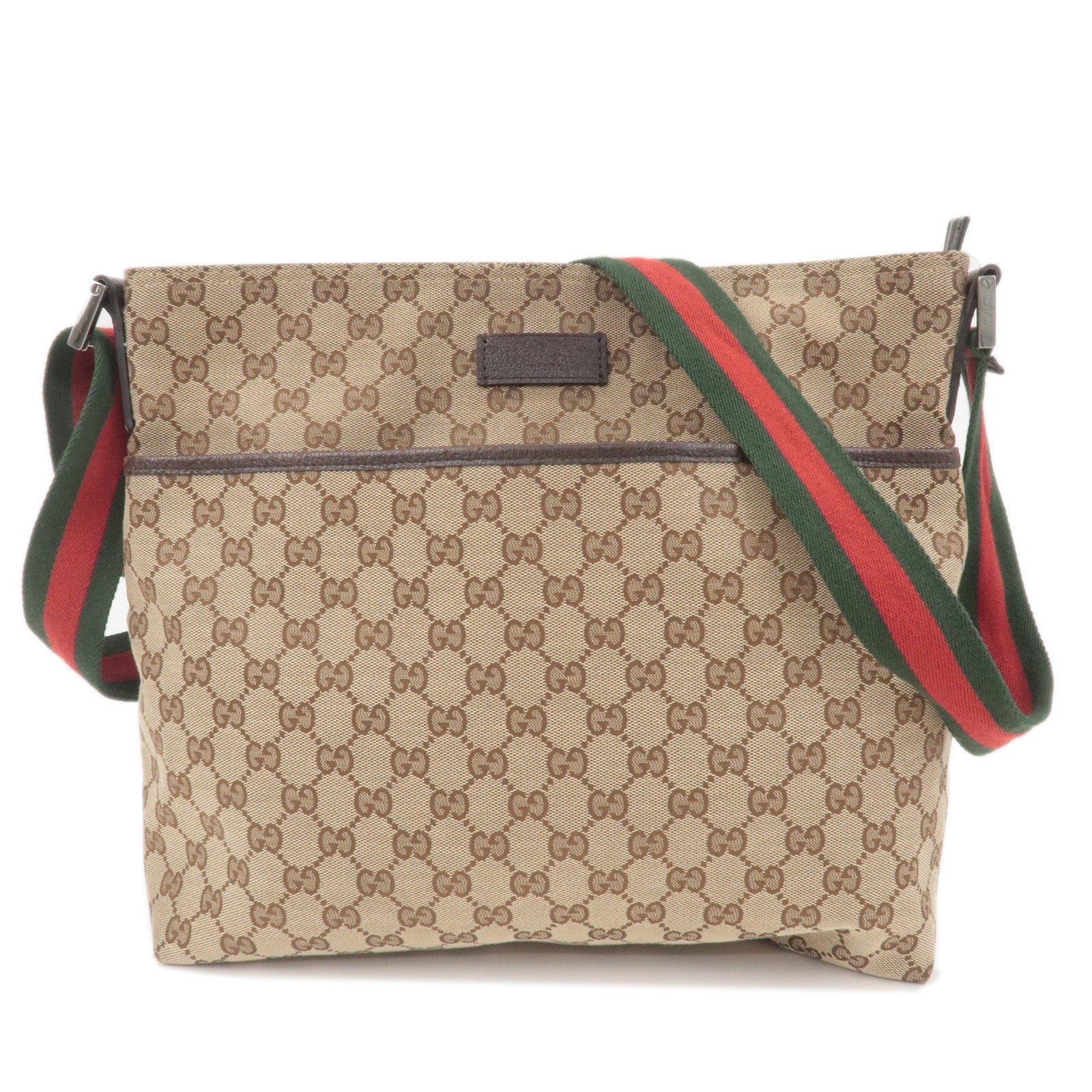 GUCCI Sherry Line GG Canvas Leather Shoulder Bag Beige 189751