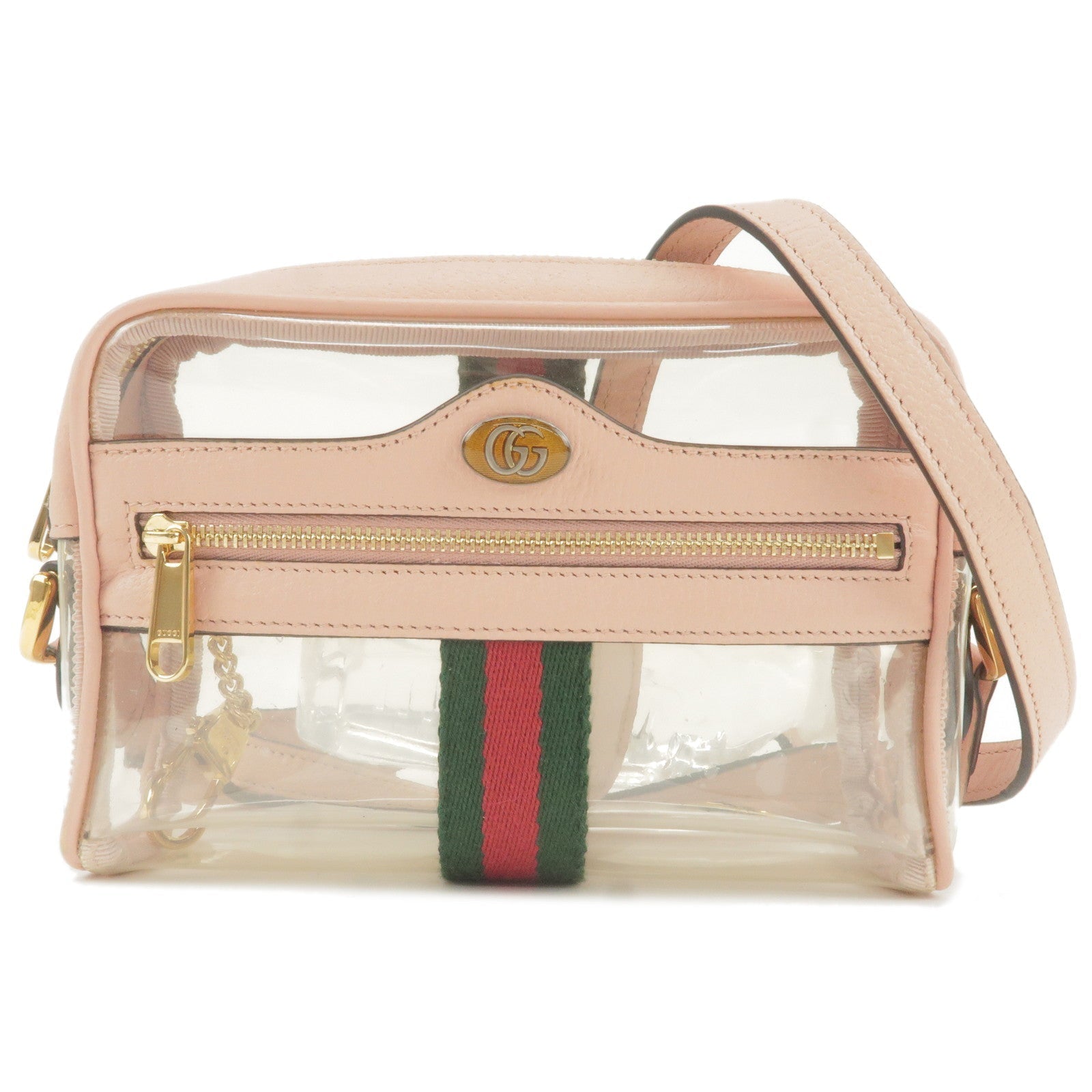 GUCCI Ophidia Vinyl Leather Shoulder Bag Purse Pink