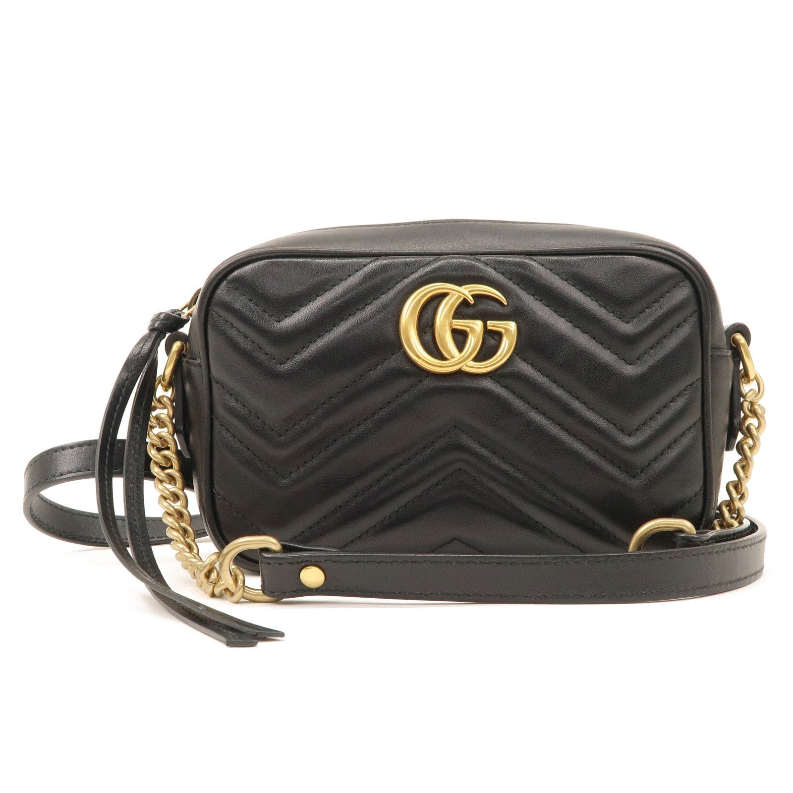 GUCCI GG Marmont Quilting Leather Chain Shoulder Bag 448065