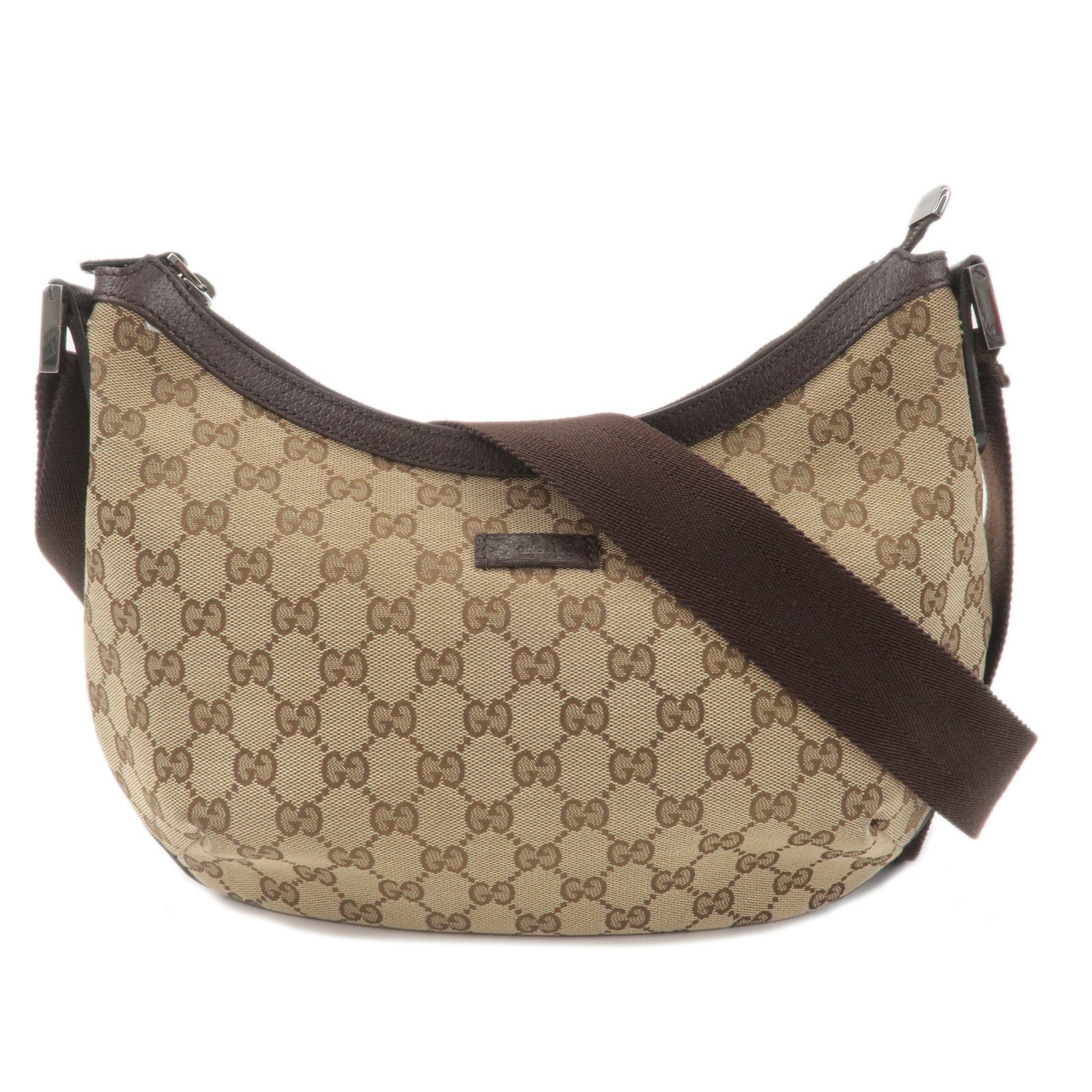 GUCCI Sherry Line GG Canvas Leather Shoulder Bag Beige 181092