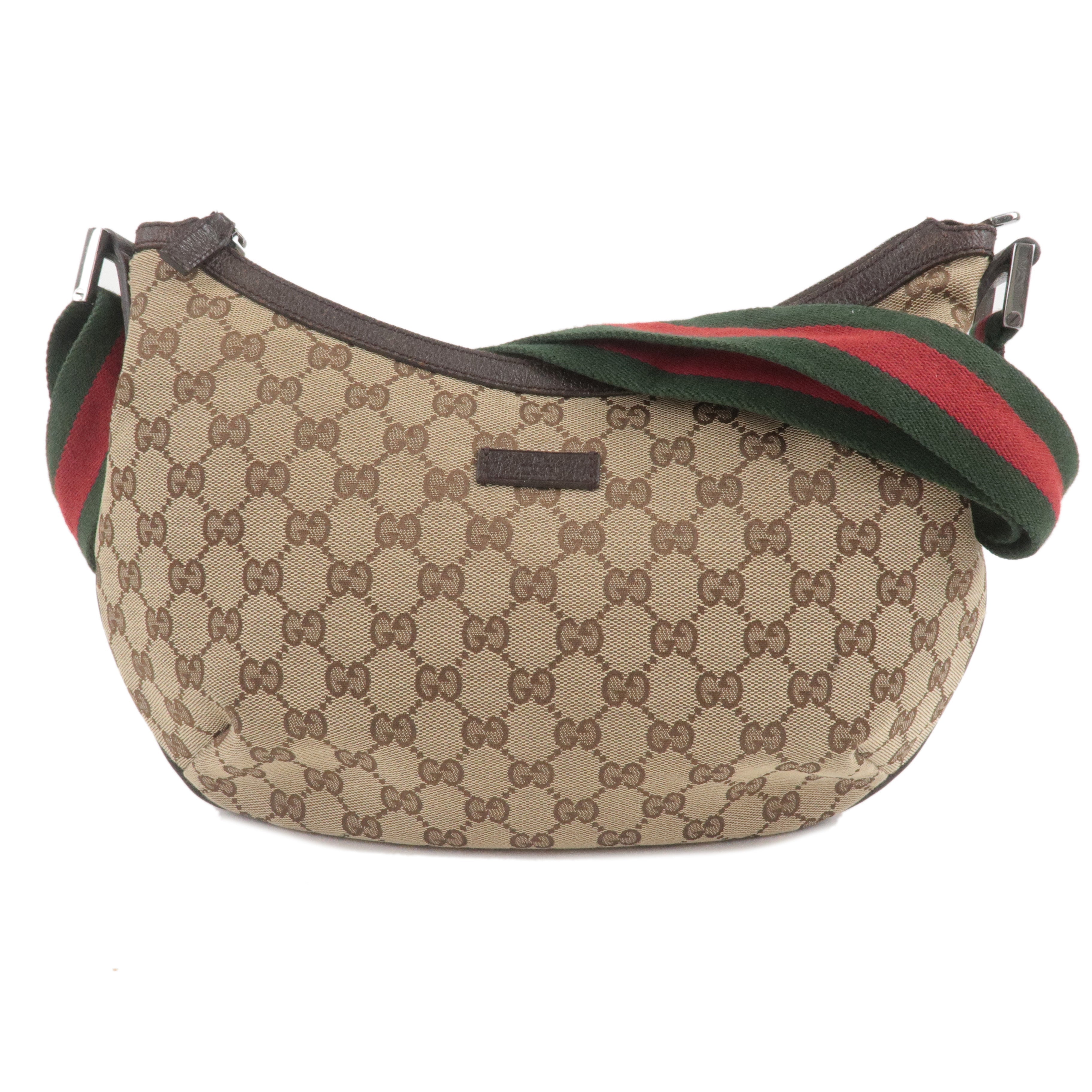 GUCCI Sherry GG Canvas Leather Shoulder Bag Beige Brown 181092