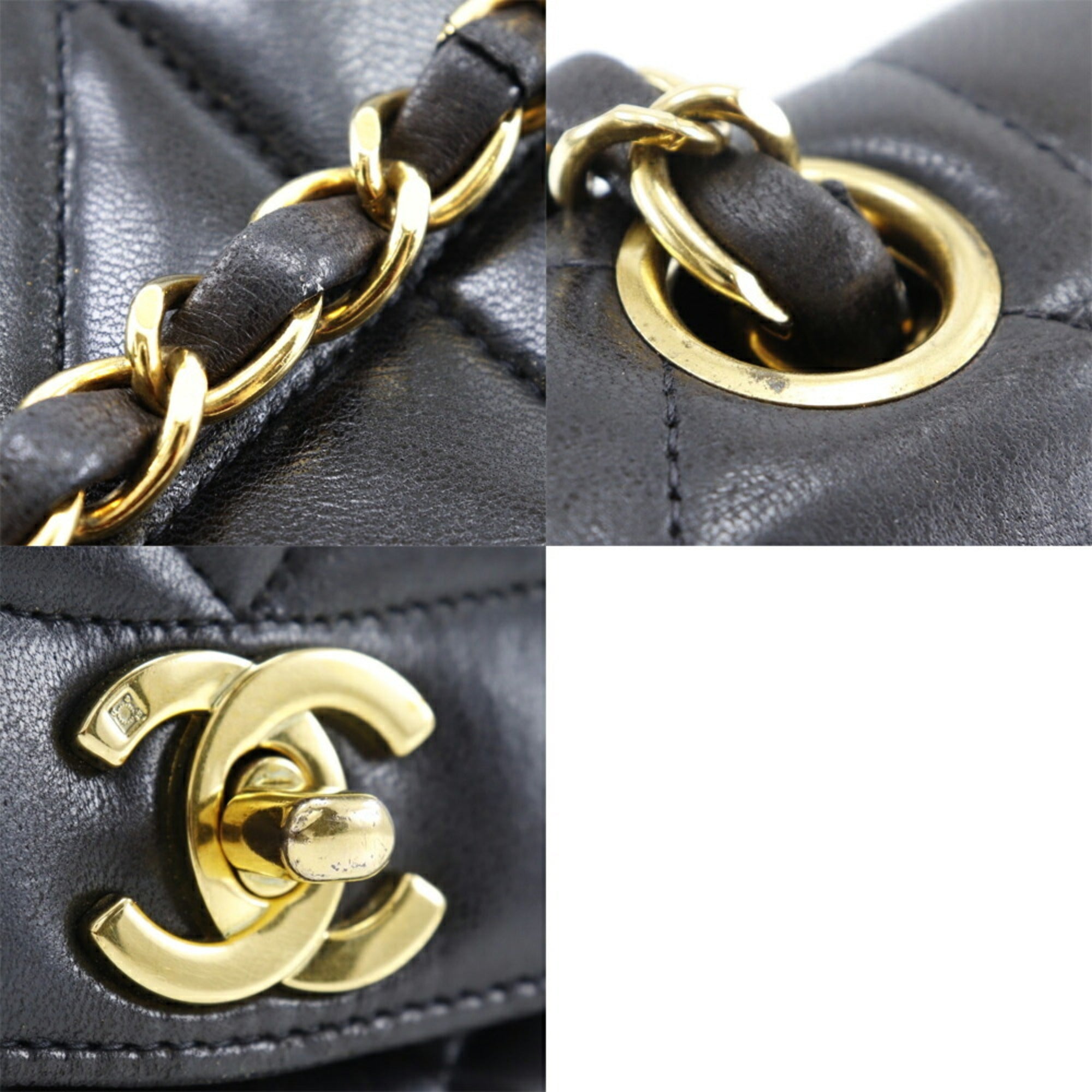 CHANEL Diana Flap 22 Shoulder Bag Chain Matelasse A01164 Lambskin Made in France Black Crossbody Turnlock diana flap Women's