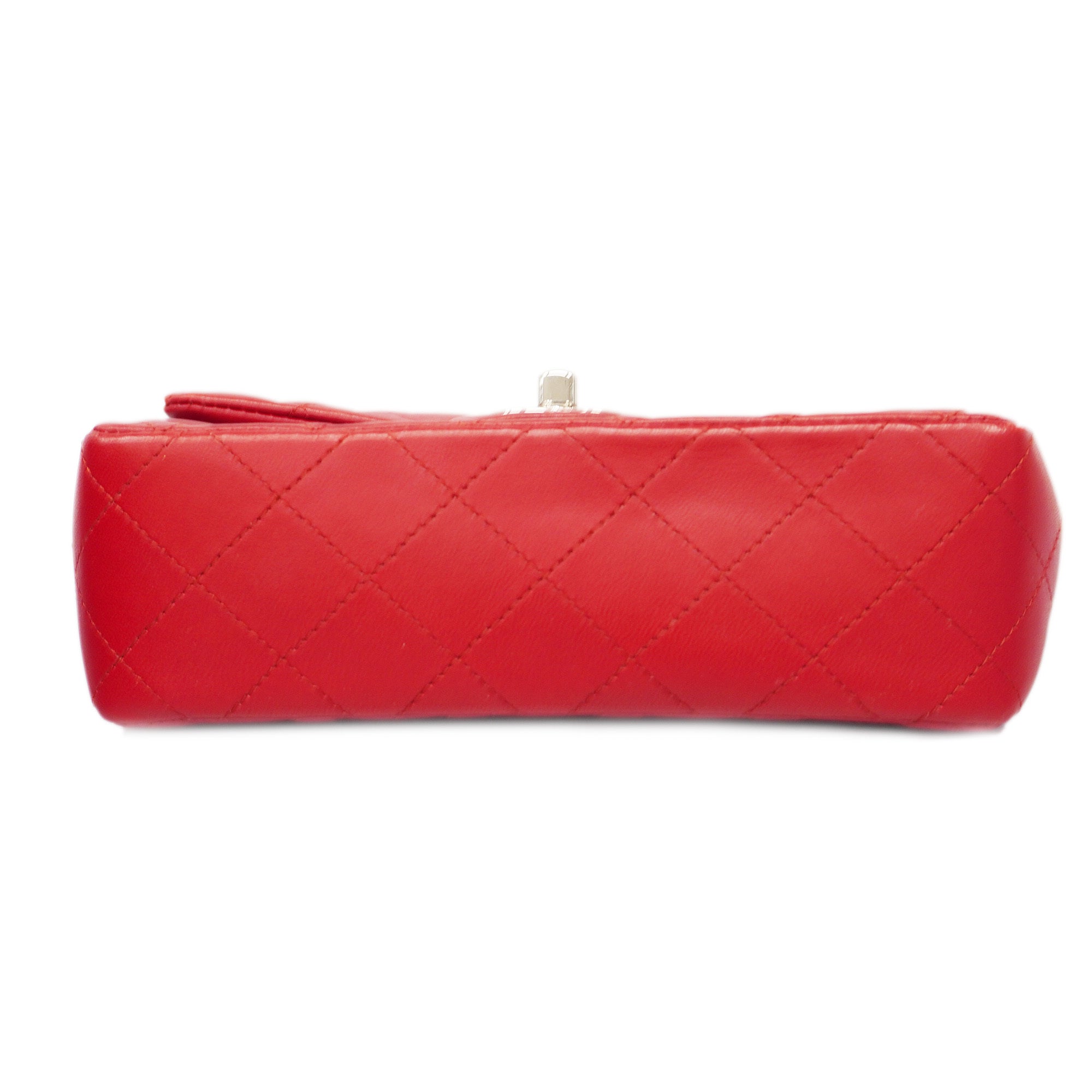 CHANEL  Matelasse W Flap W Chain Shoulder Bag Lambskin Women's Leather Red
