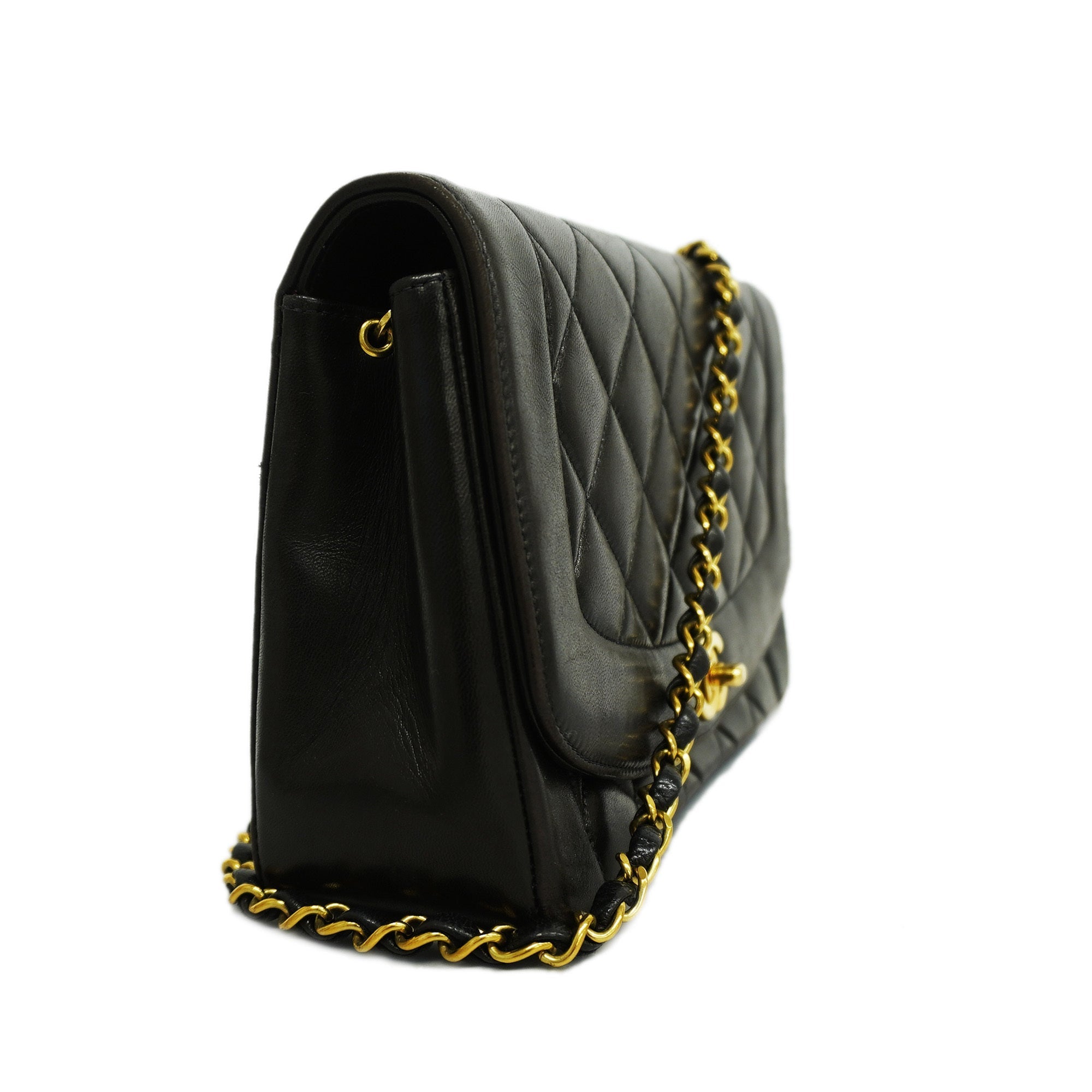 CHANEL  Diana Flap Chain Shoulder Women's Leather Shoulder Bag Black