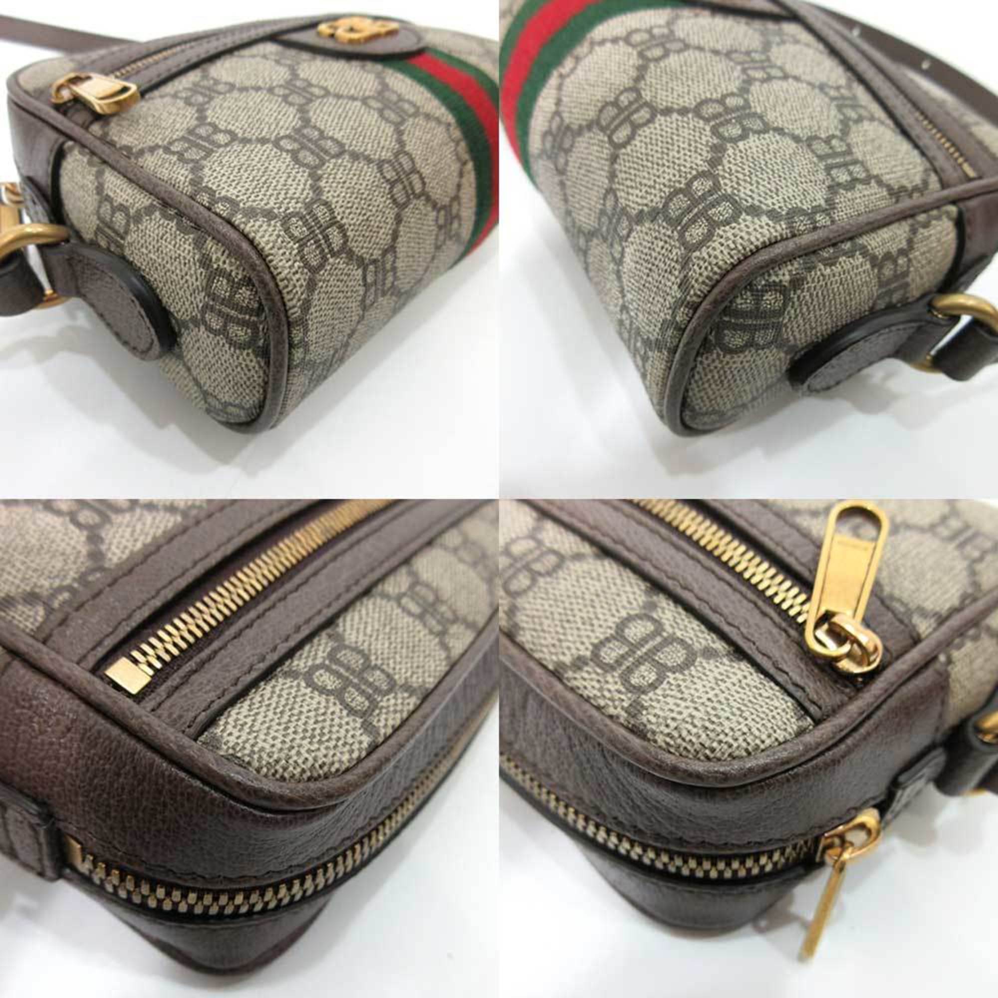 Balenciaga Bag Gucci Collaboration Hacker Camera Beige Mini Shoulder Pochette BB Pattern Ladies Leather