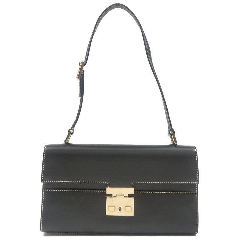 GUCCI Leather Shoulder Bag Black 001.4214