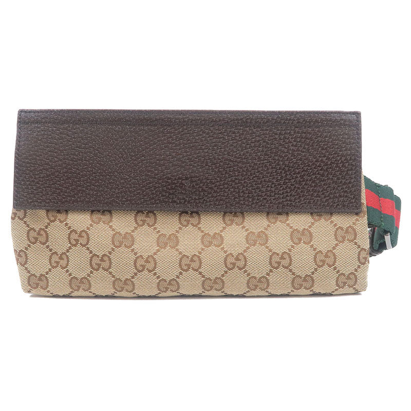 GUCCI Sherry Line GG Canvas Leather Body Bag Beige Brown 180691