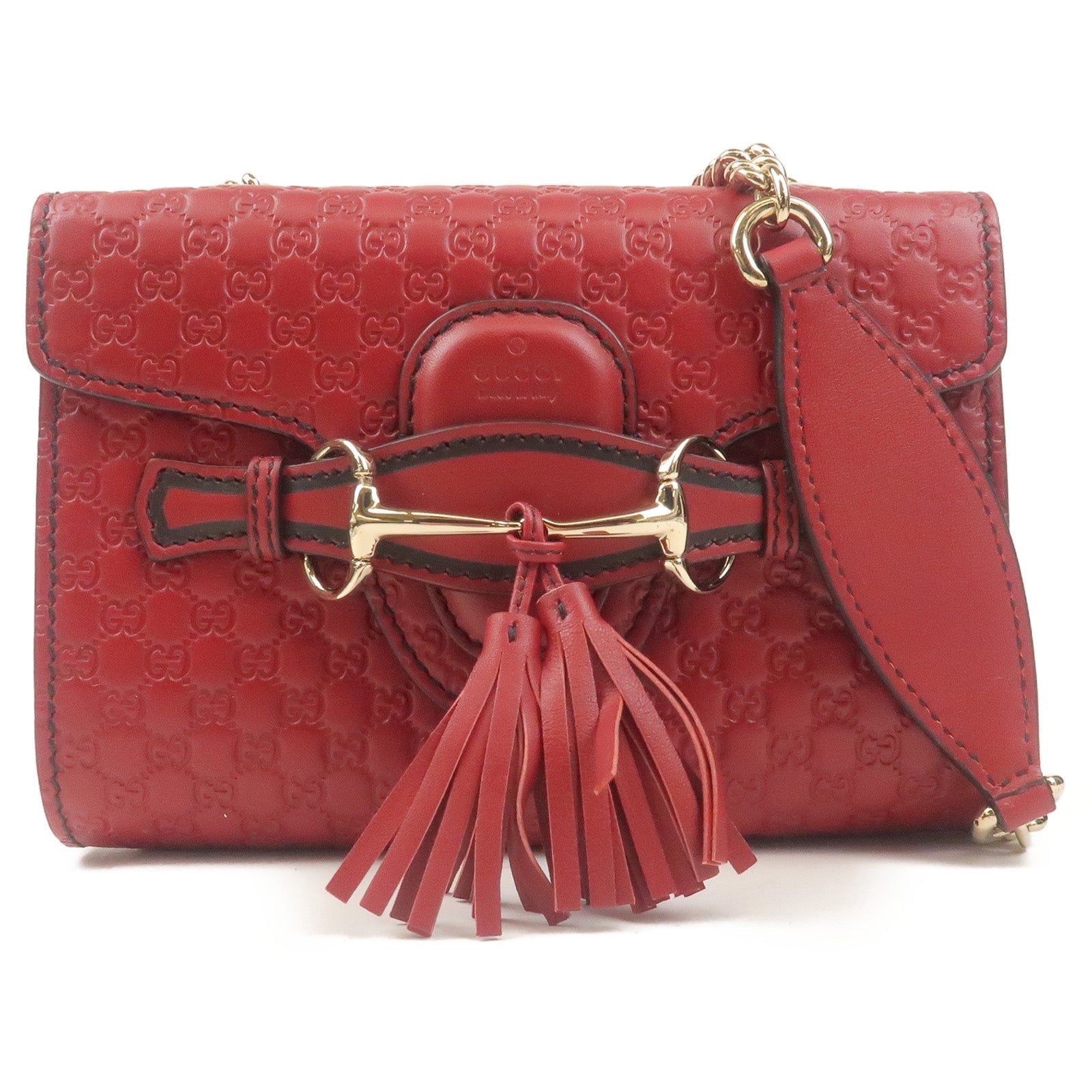 GUCCI Horsebit Emily Micro Guccissima Chain Shoulder Bag 449636