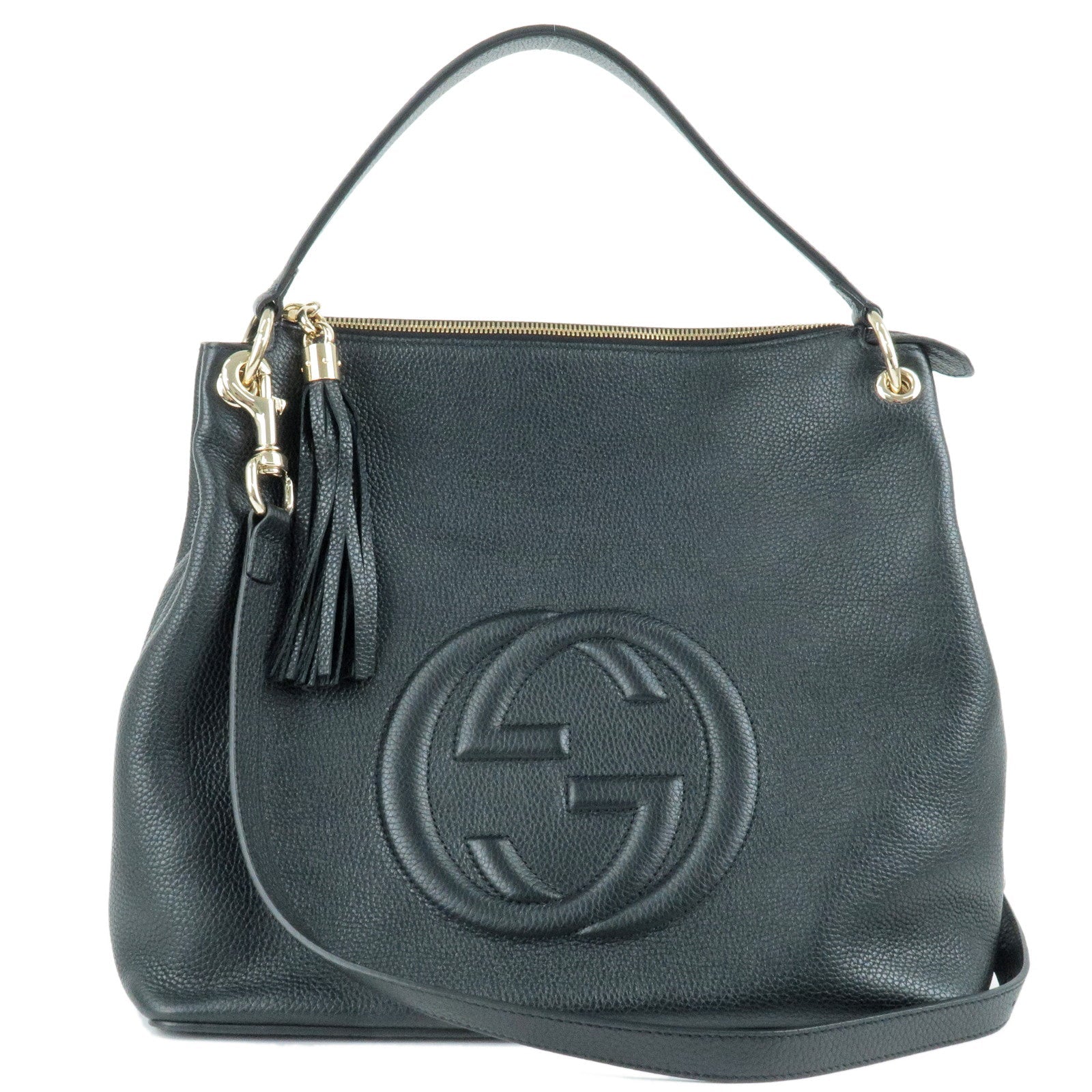 GUCCI SOHO Leather Shoulder Bag 2Way Bag Black 536194