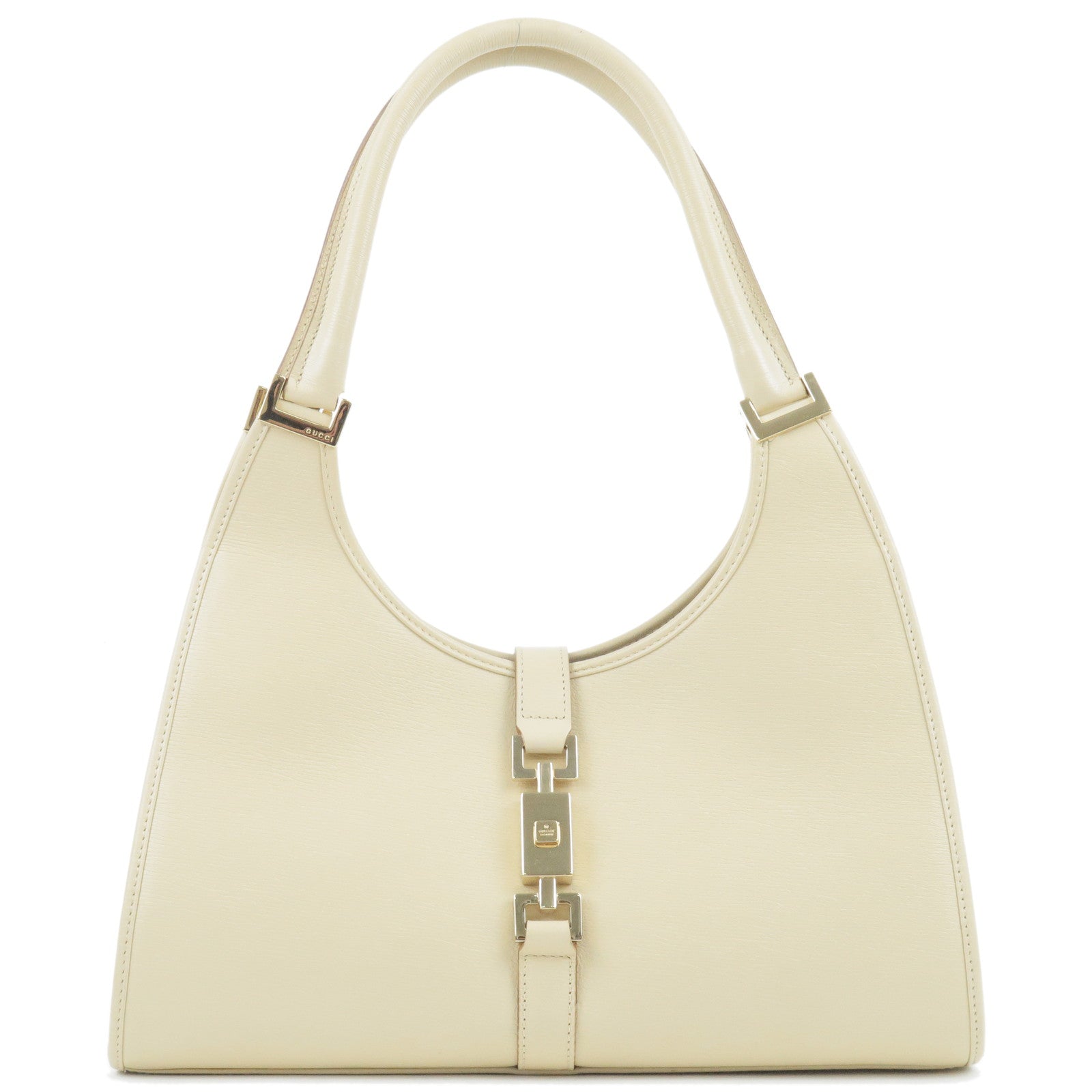 GUCCI Jackie Leather Shoulder Bag Beige 002.1067