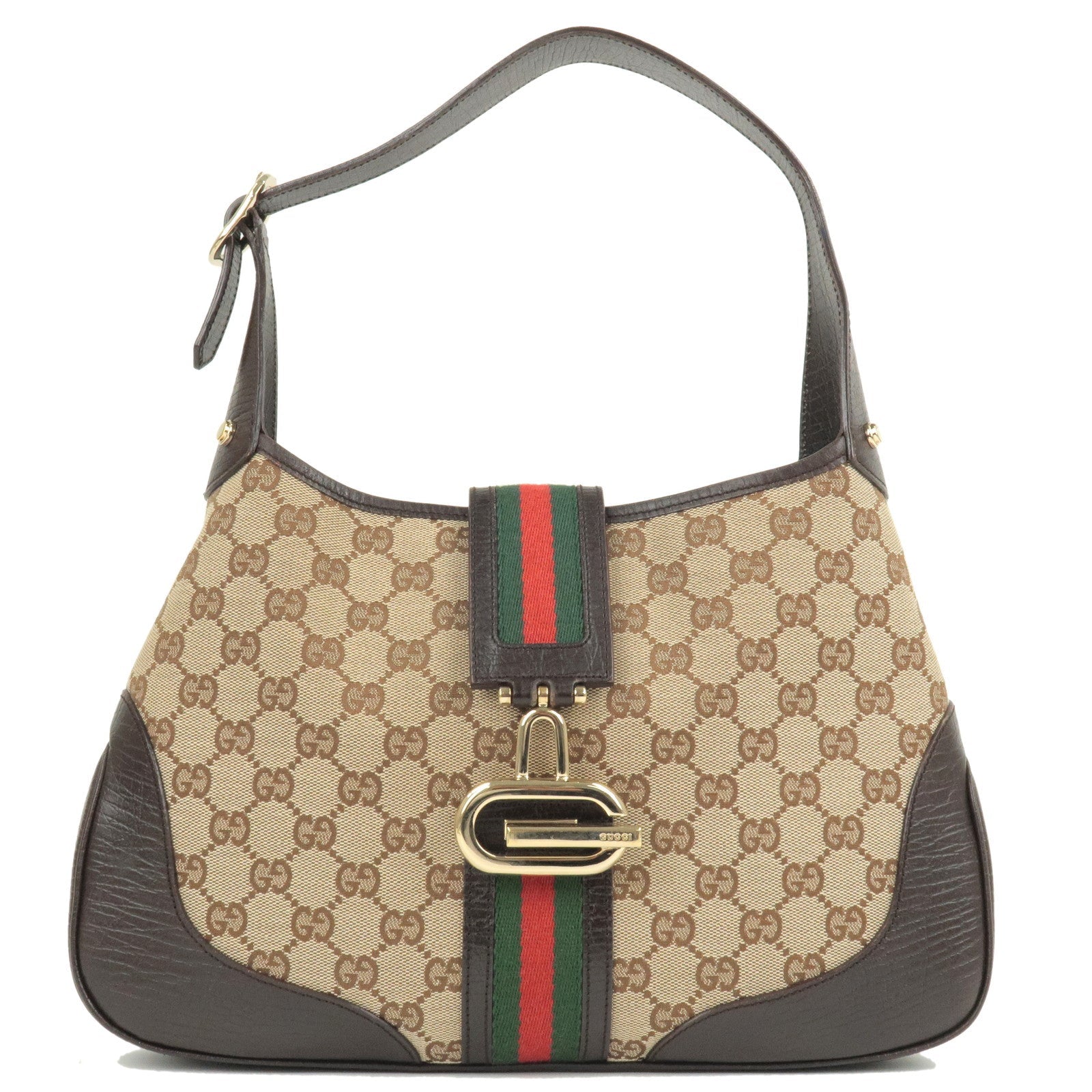 GUCCI Sherry GG Canvas Leather Shoulder Bag Beige 130779