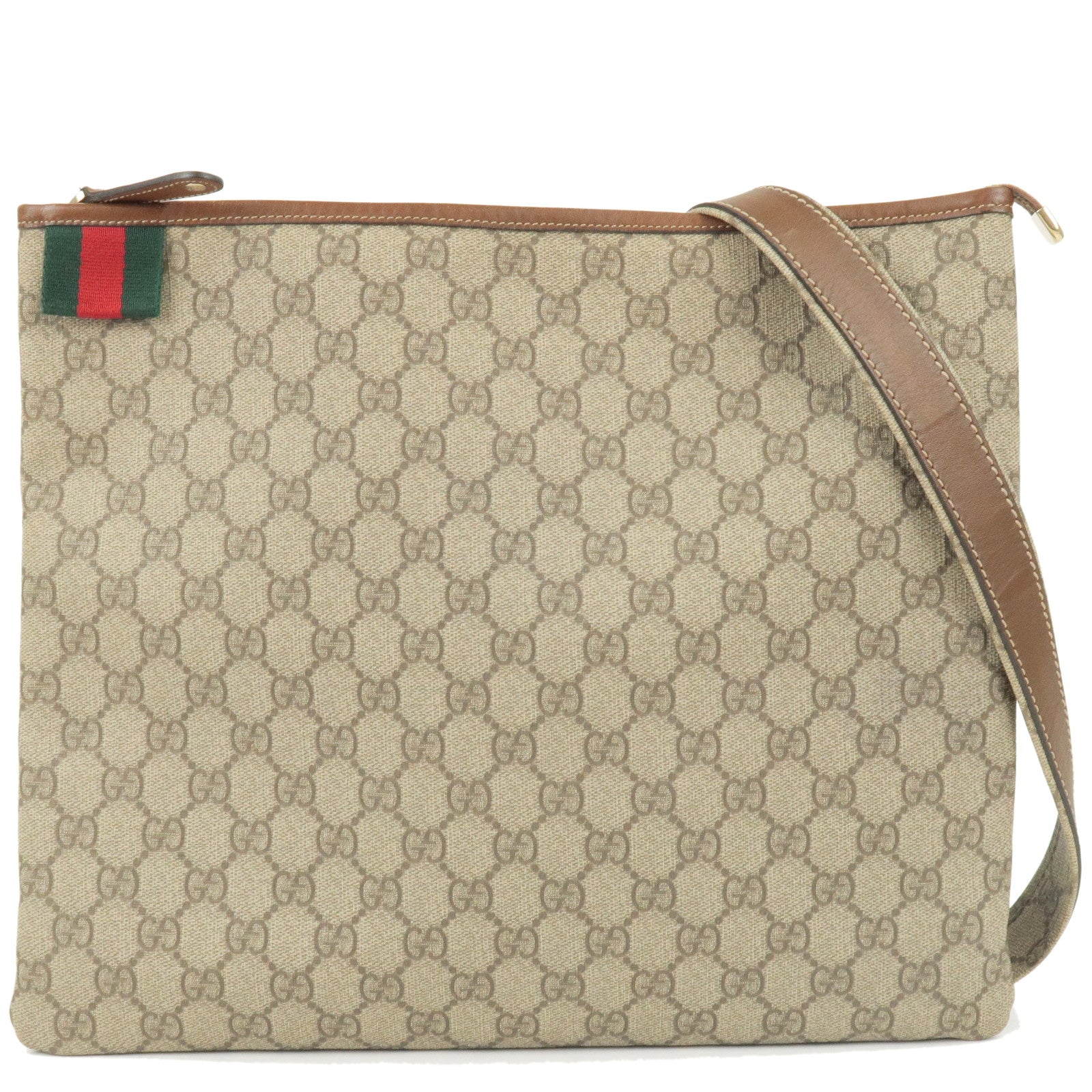 GUCCI Sherry GG Plus GG Supreme Leather Shoulder Bag 246412