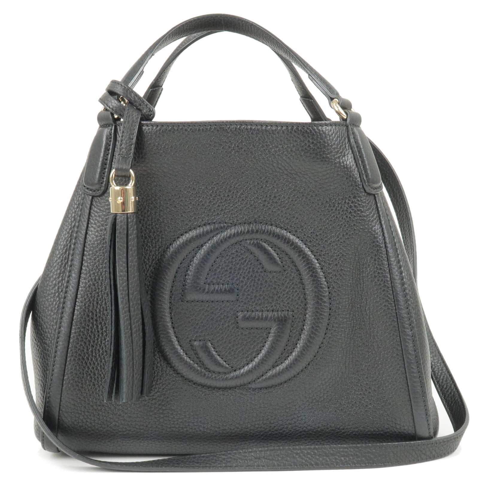 GUCCI SOHO Leather 2 Way Hand Bag Shoulder Bag Black 336751