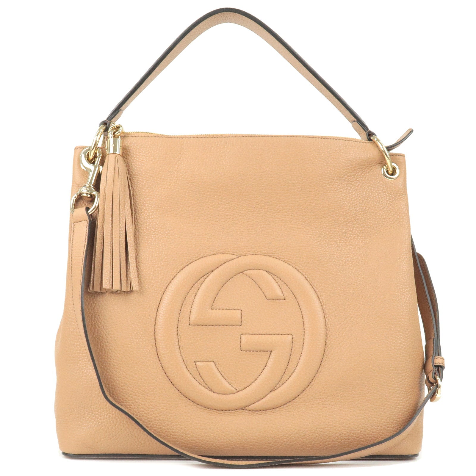 GUCCI SOHO Leather 2Way Shoulder Bag Hand Bag Beige 536194