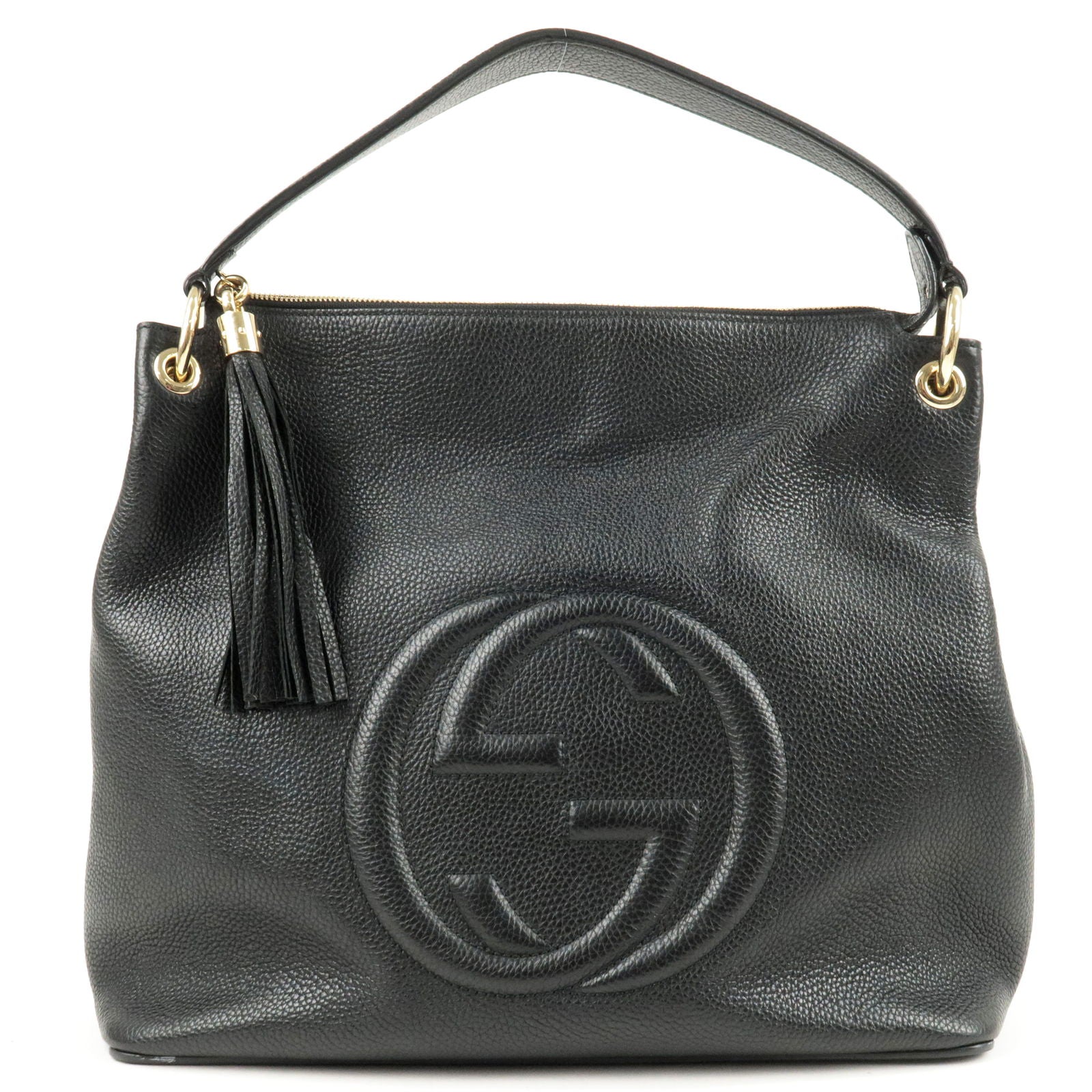 GUCCI SOHO Leather Shoulder Bag Black 408825