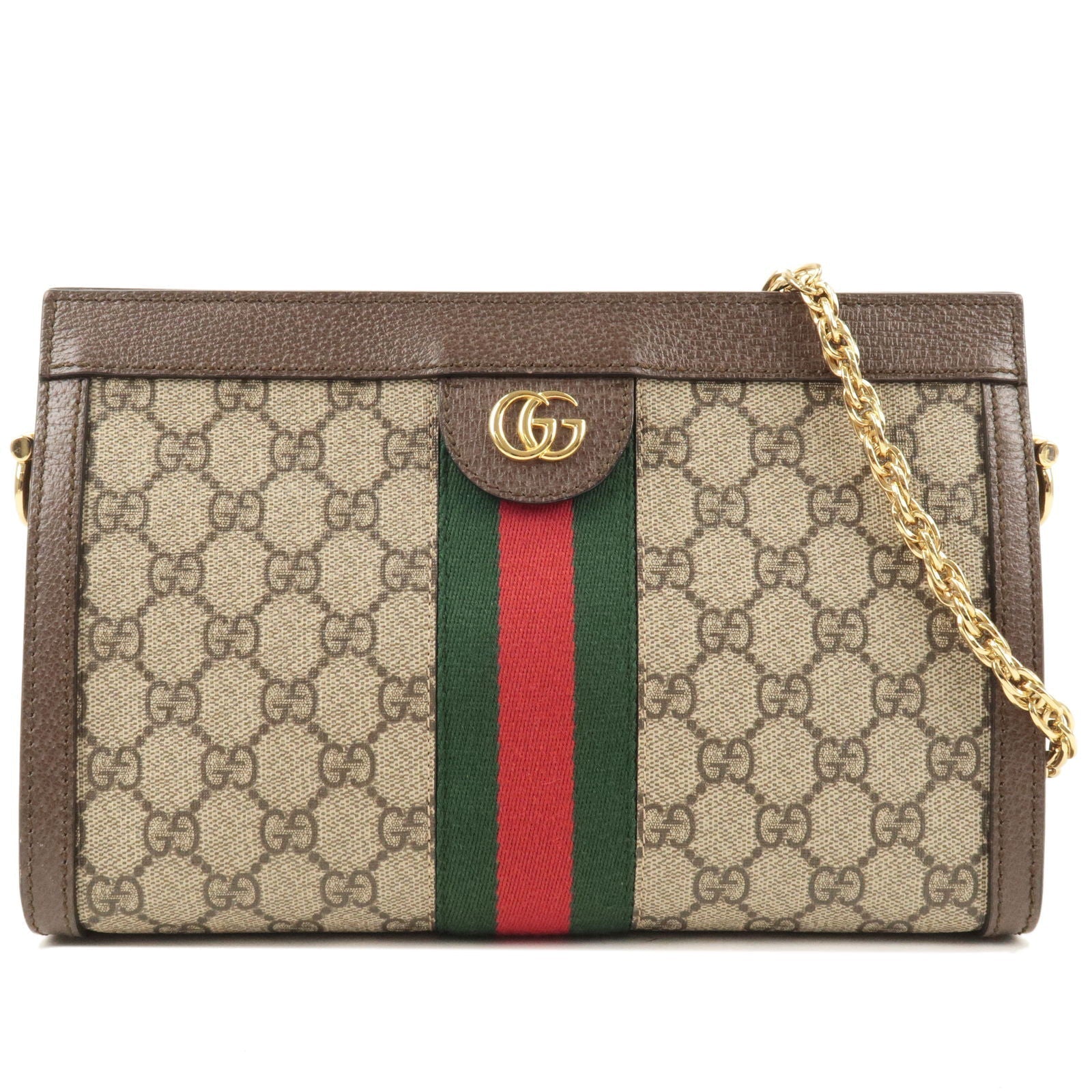 GUCCI Ophidia Small GG Supreme Leather Chain Shoulder Bag 503877