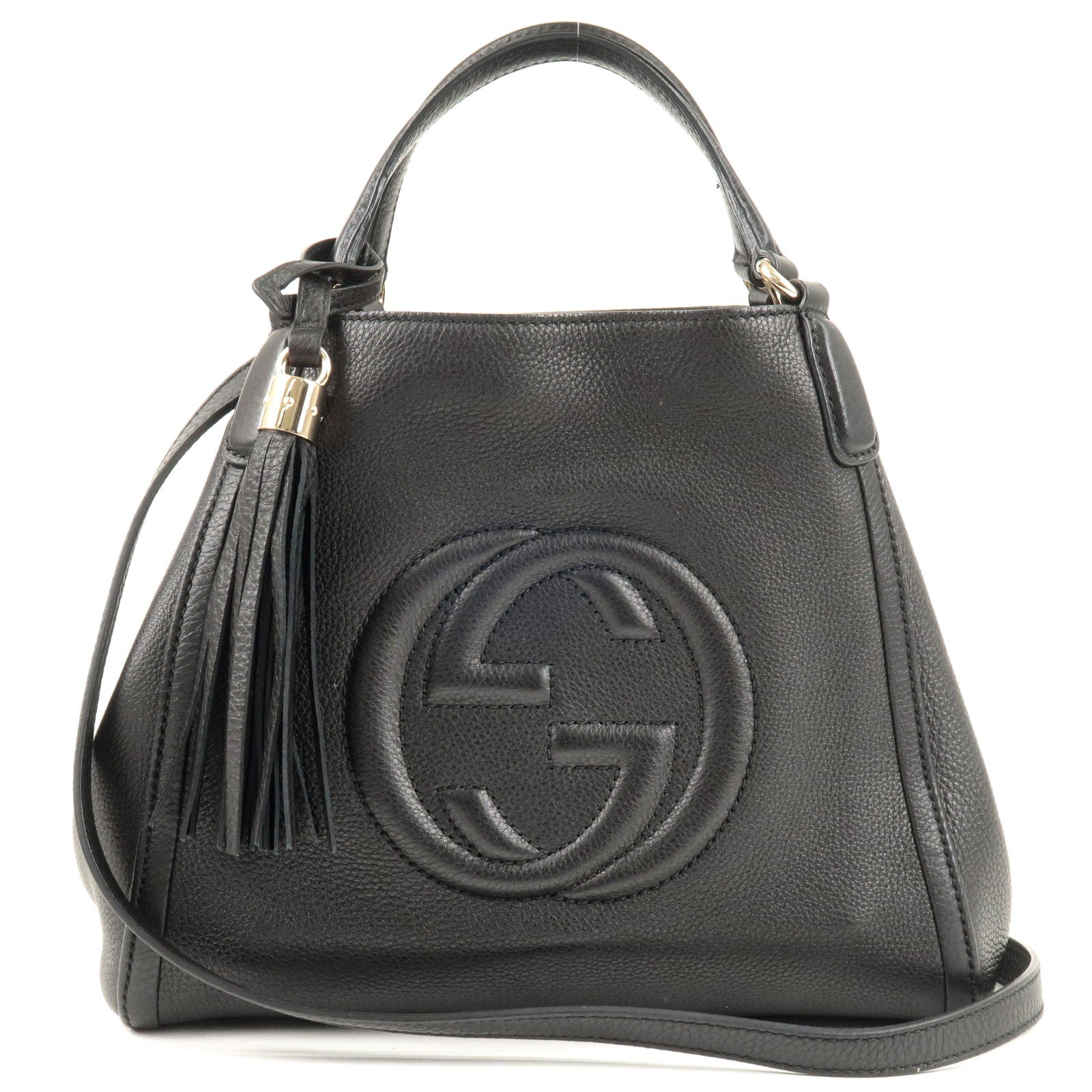 GUCCI SOHO Leather 2 Way Hand Bag Shoulder Bag Black 336751