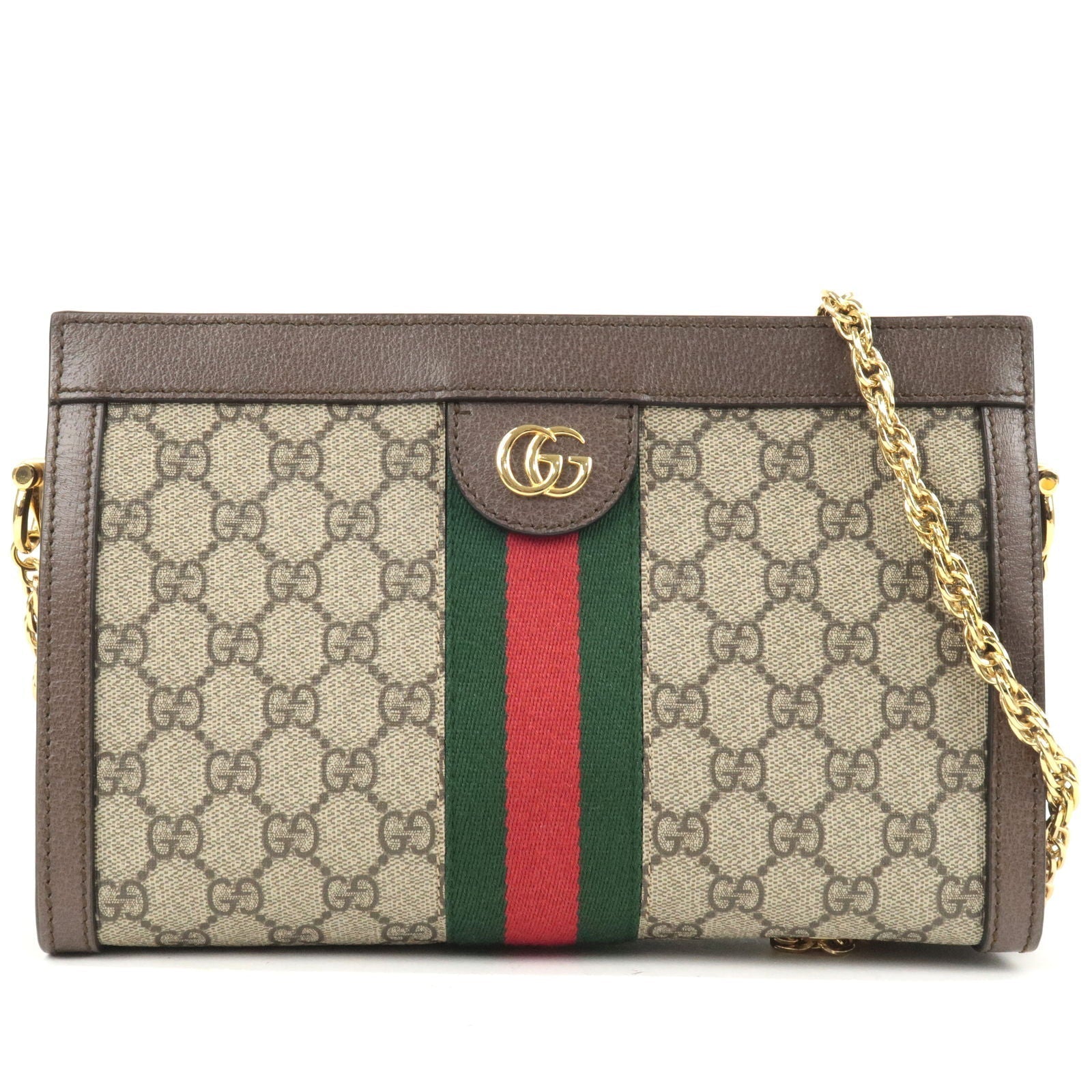 GUCCI Ophidia Small GG Supreme Leather Chain Shoulder Bag 503877