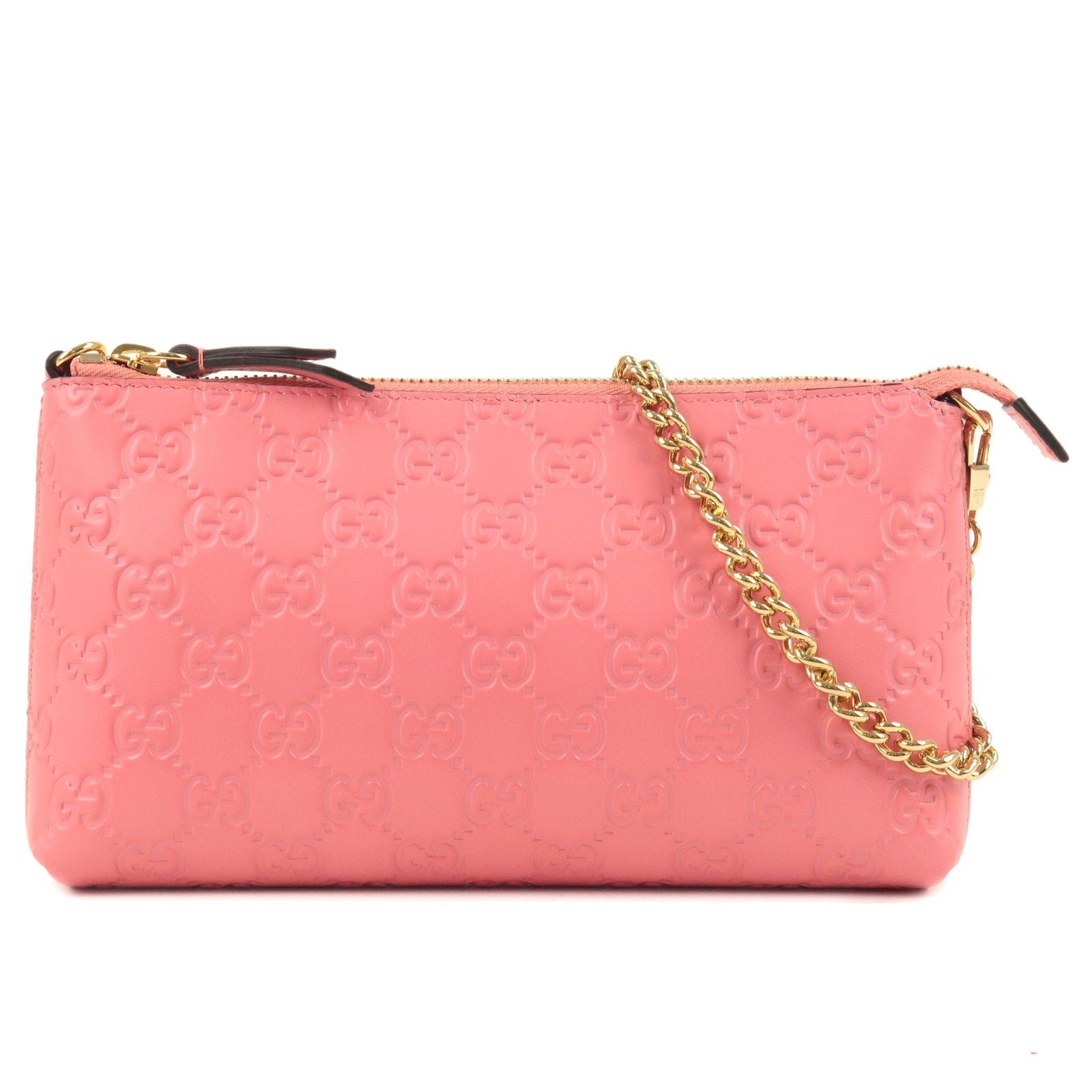 GUCCI Guccissima Leather Chain Wallet Chain Bag Pink 428449