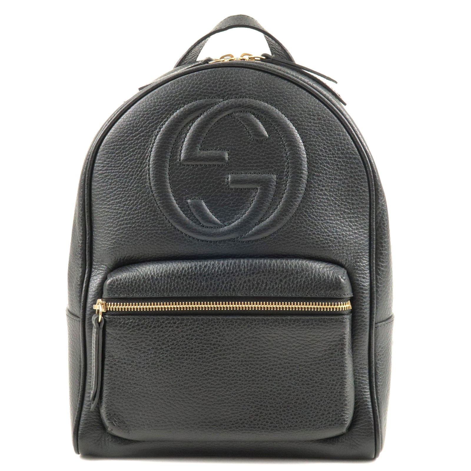 GUCCI SOHO Leather Chain Back Pack Ruck Sack Black 431570