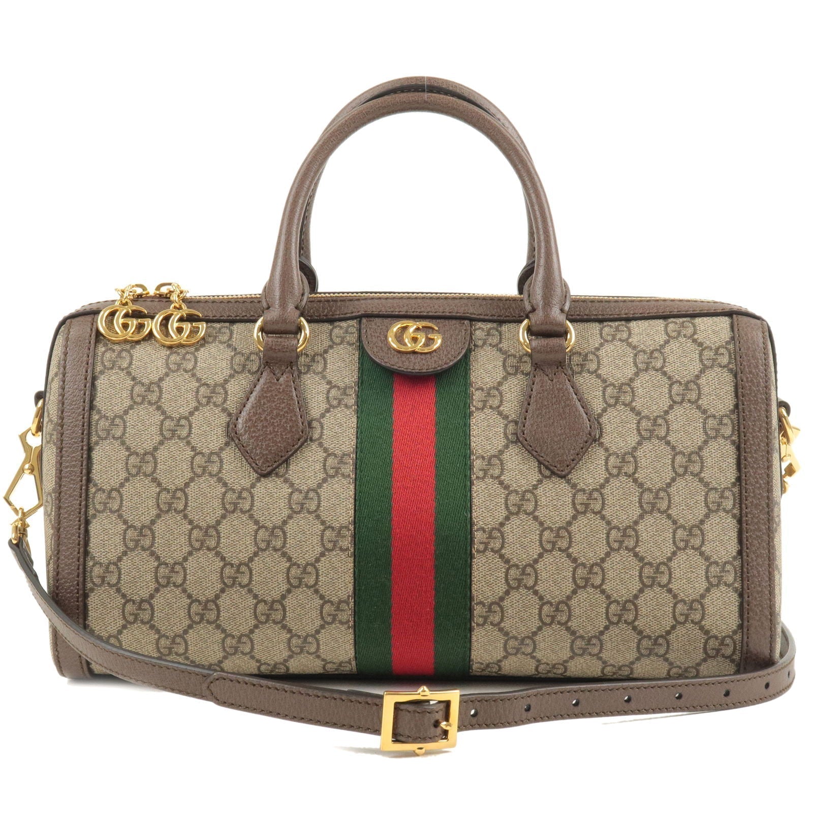 GUCCI Ophidia GG Supreme Leather Boston Hand Bag 524532