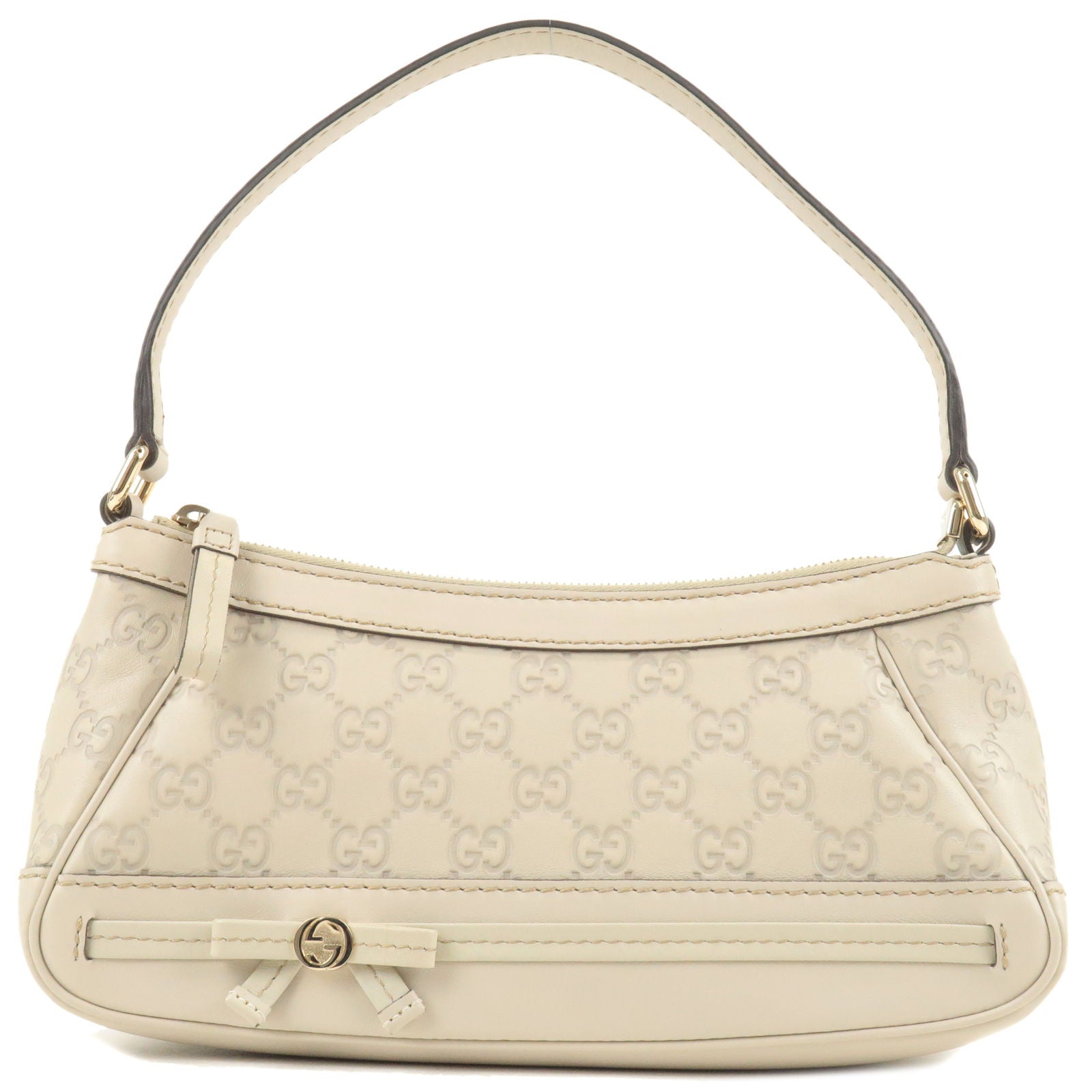 GUCCI Guccissima Mayfair Leather Shoulder Hand Bag Ivory 269893