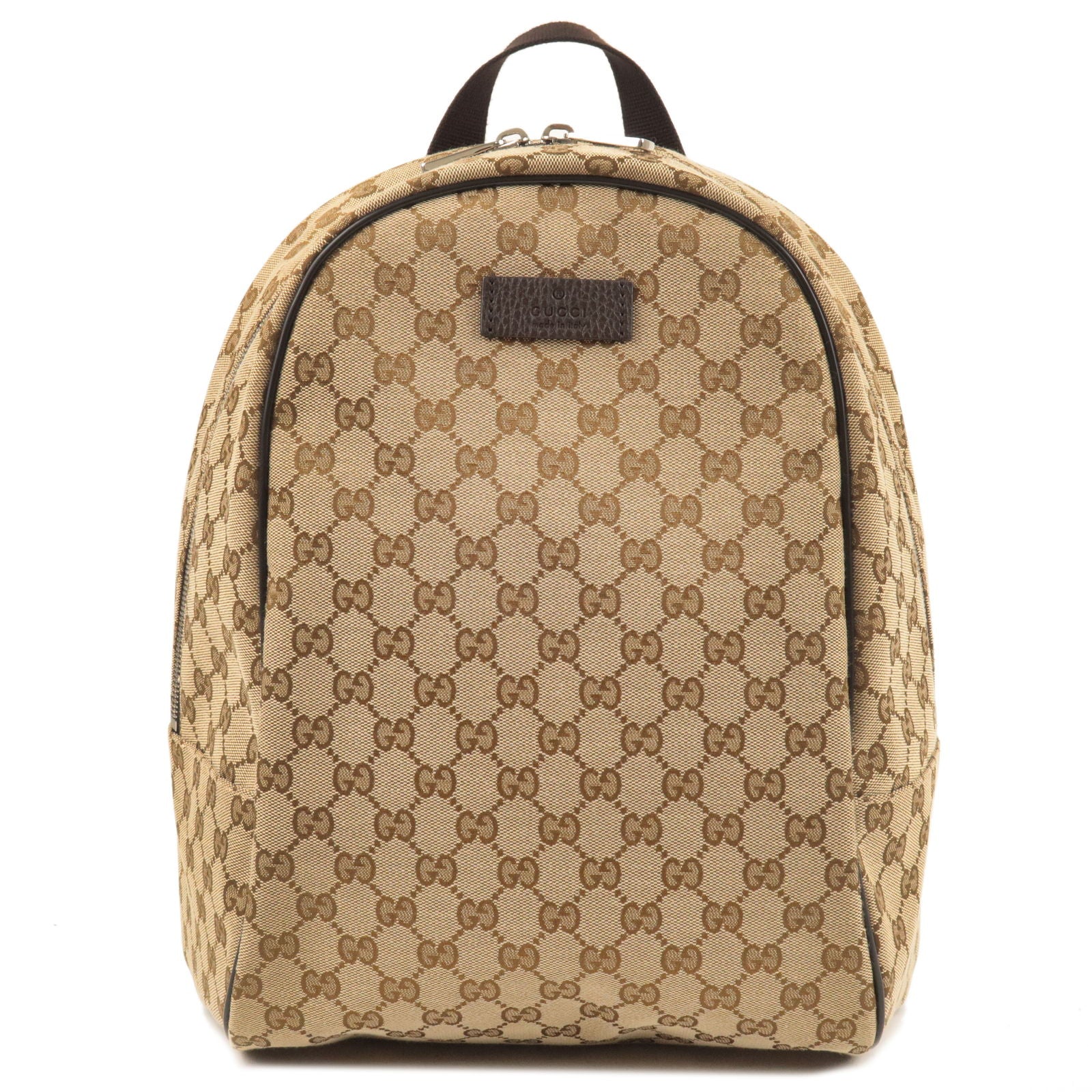 GUCCI GG Canvas Leather Back Pack Ruck Sack Beige Brown 449906