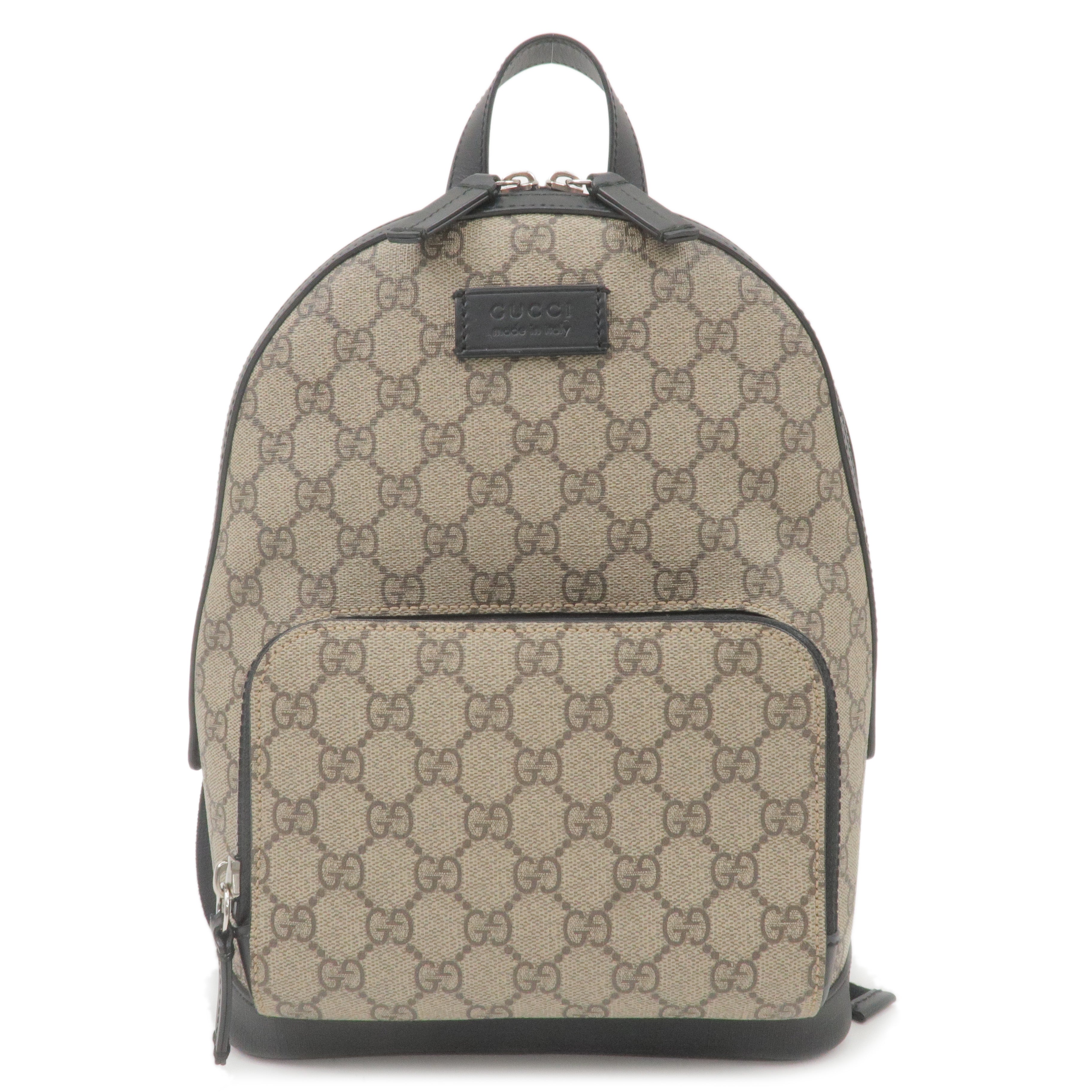 GUCCI GG Supreme Leather Small Back Pack Beige Black 429020