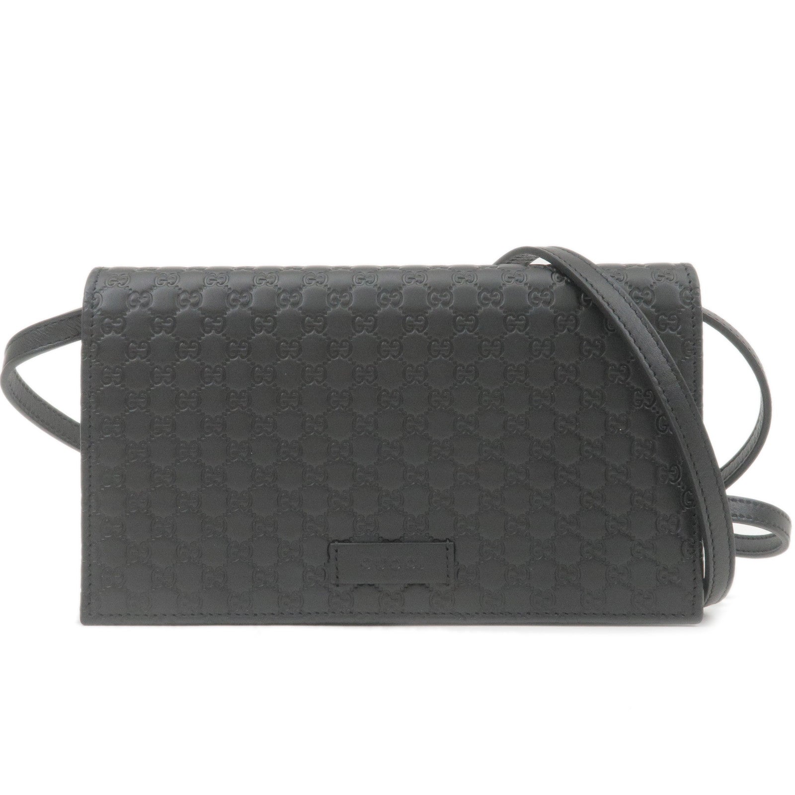 GUCCI Guccissima Leather Shouder Bag Wallet Black 466507