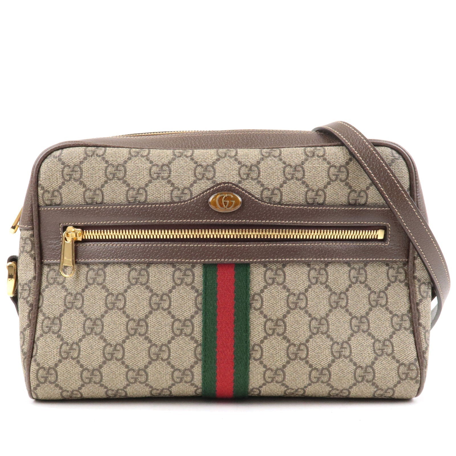 GUCCI Ophidia GG Supreme Leather Shoulder Bag Beige 517080