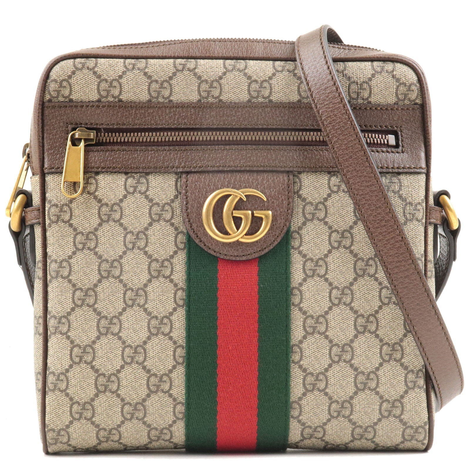 GUCCI Ophidia GG Supreme Leather Shoulder Bag Beige 547926