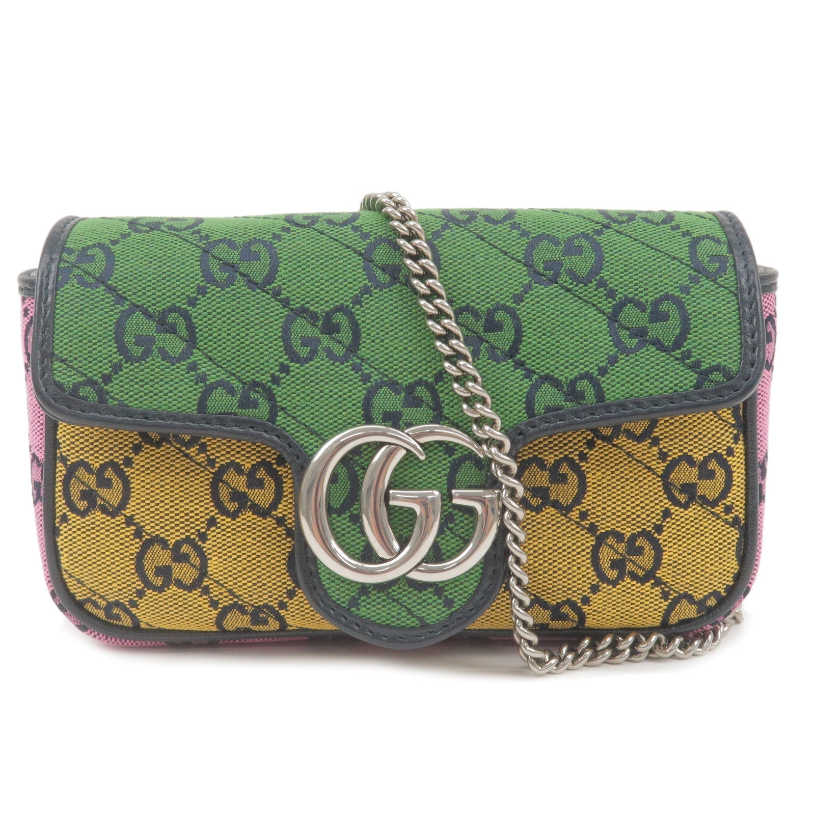 GUCCI GG Marmont Canvas Leather Super Mini Bag Shoulder Bag 476433