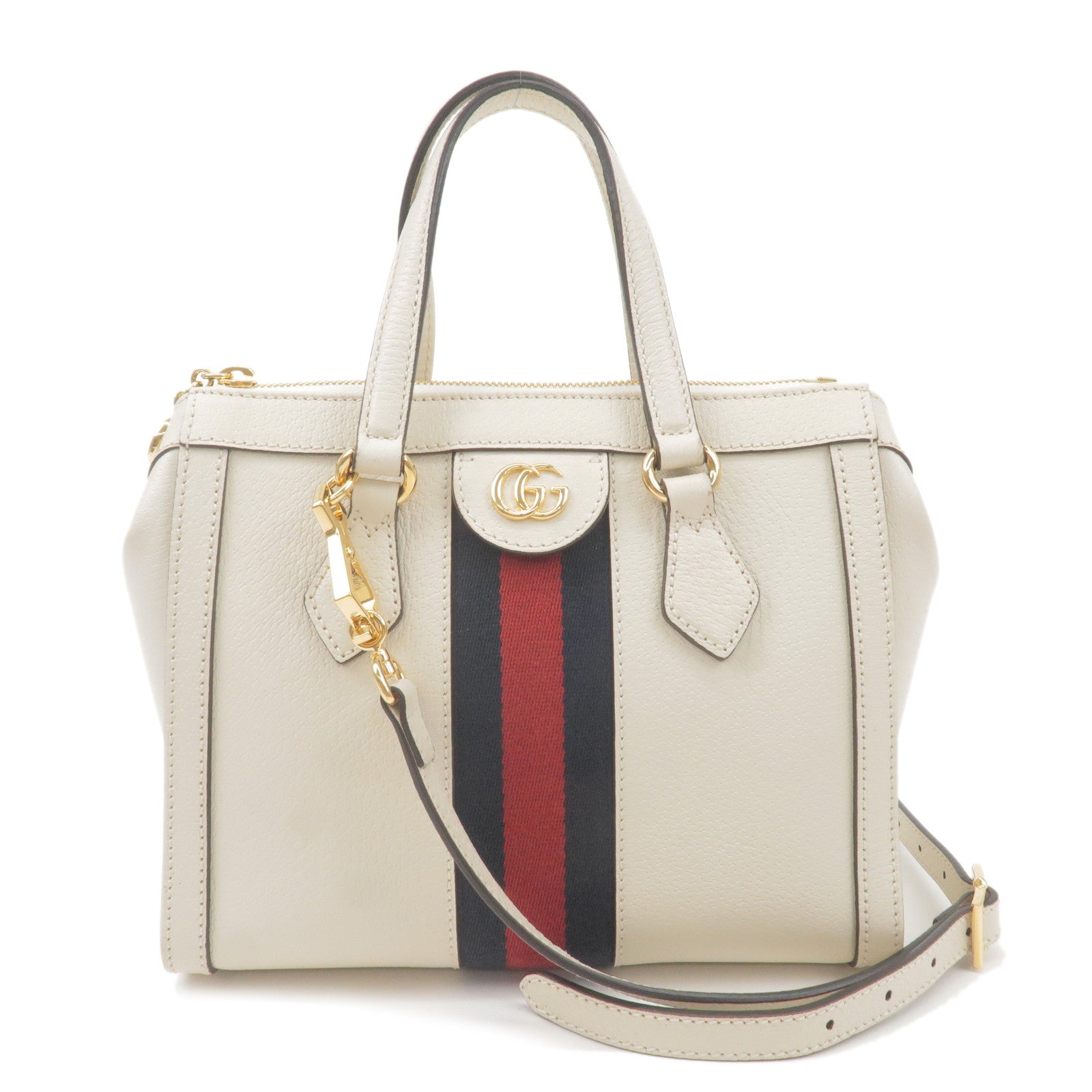 GUCCI Ophidia Leather 2Way Hand Bag Should Bag White 547551