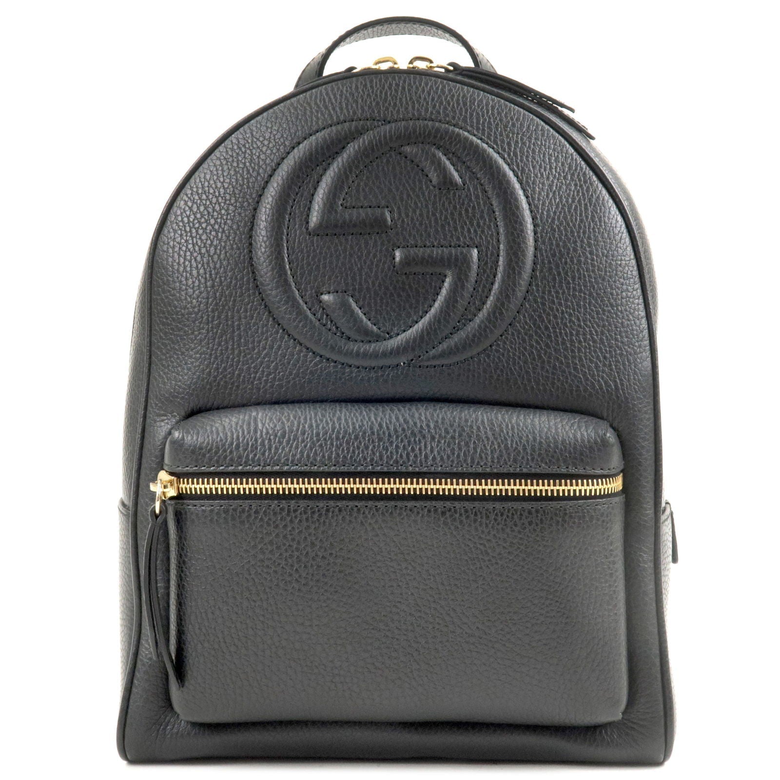 GUCCI SOHO Interlocking Leather Chain Back Pack Black 536192