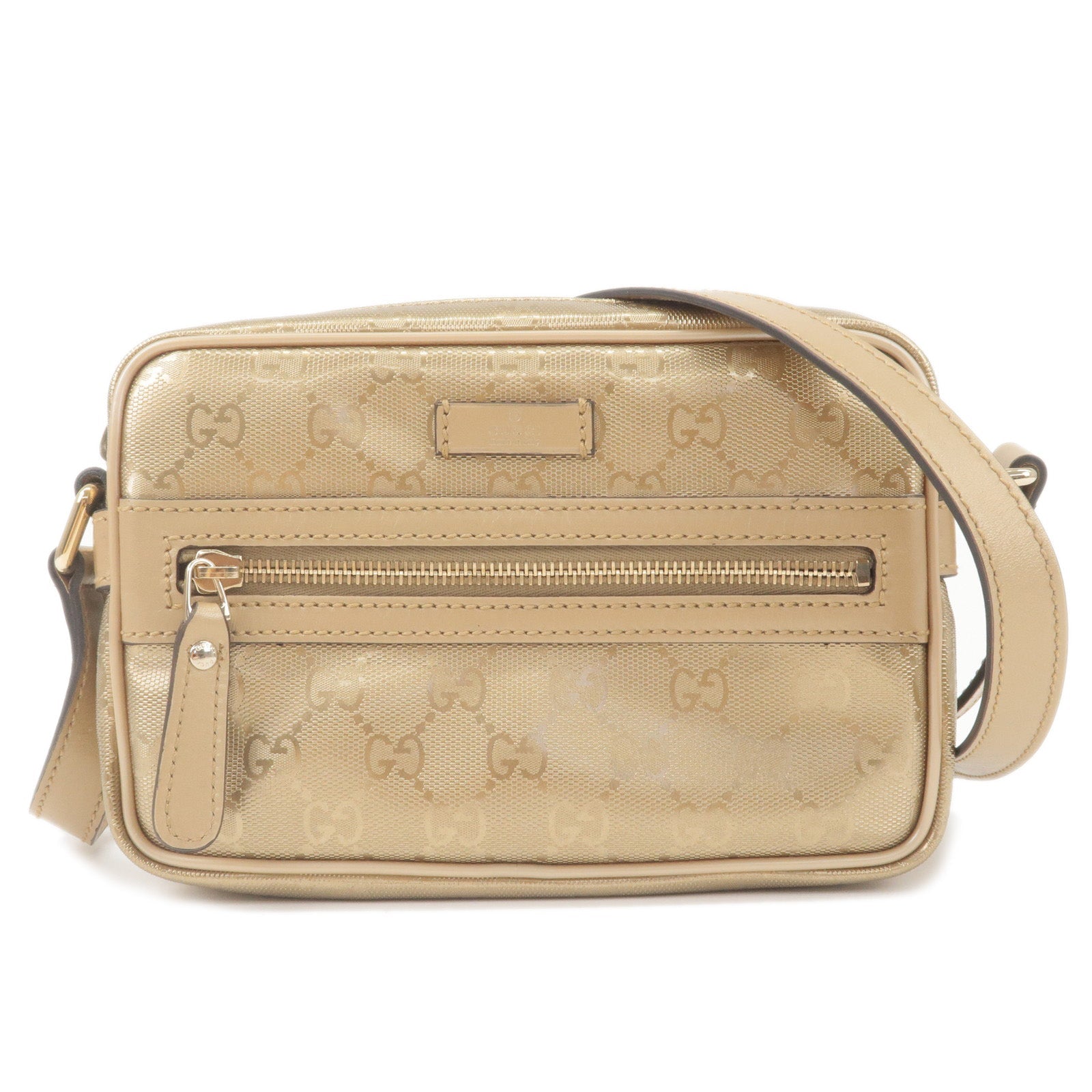 GUCCI GG Implementation PVC Leather Shoulder Bag Gold 201447