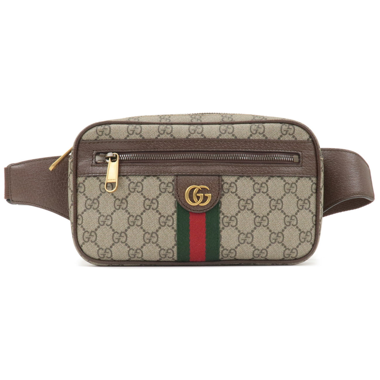 GUCCI Ophidia GG Supreme Leather Body Bag Beige Brown 574796