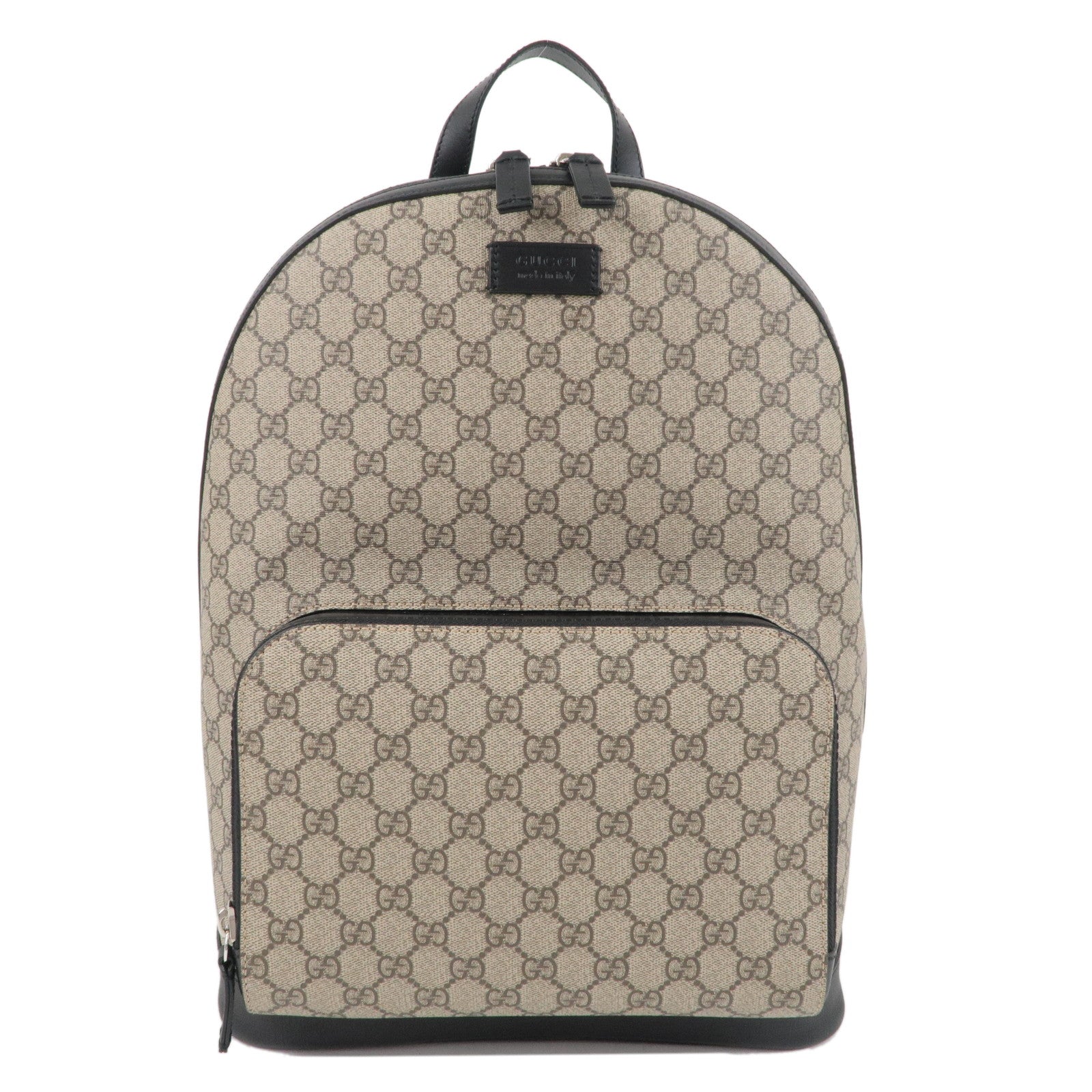 GUCCI GG Supreme Leather Back Pack Beige Black 406370