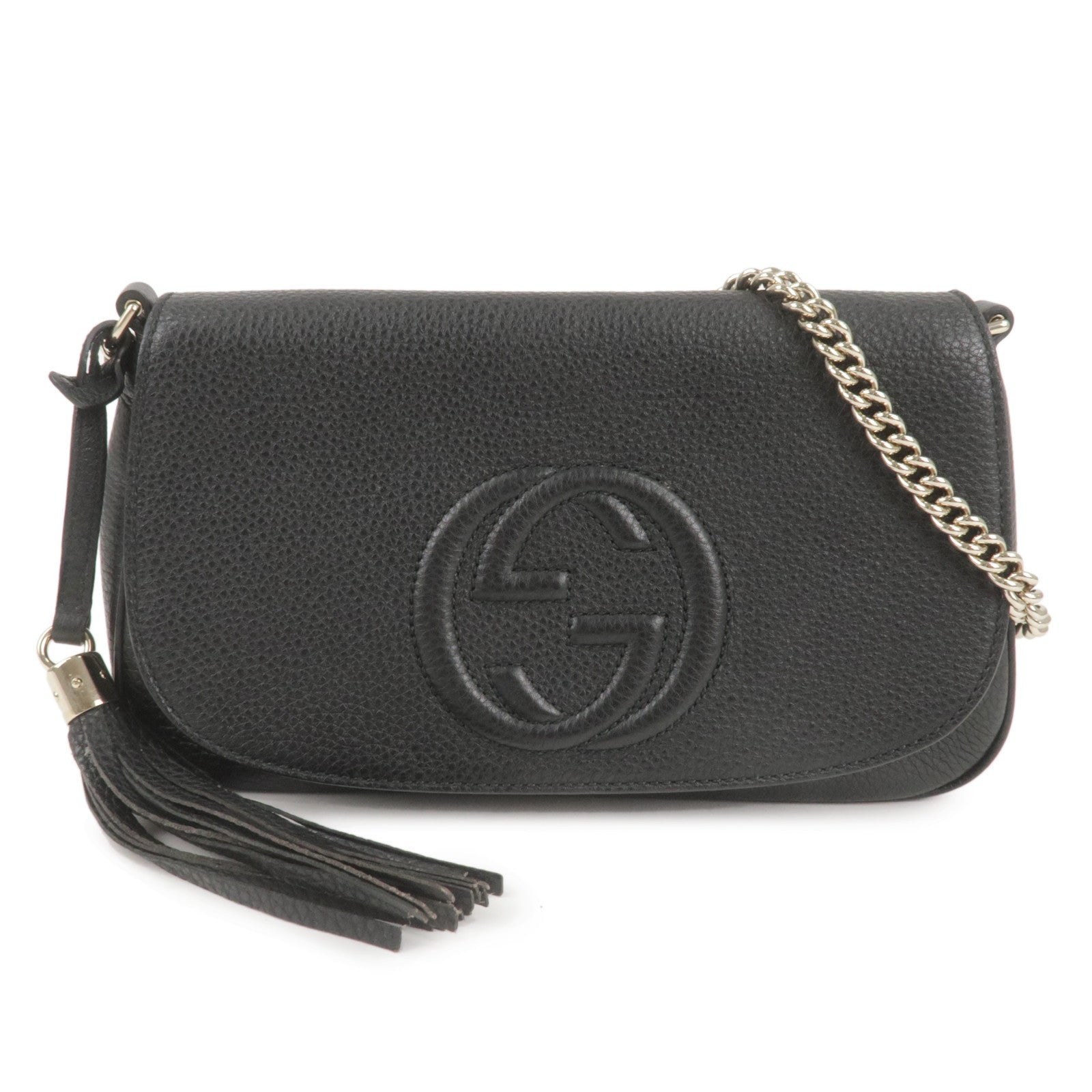 GUCCI SOHO Leather Chain Shoulder Bag Crossbody Bag Black 536224